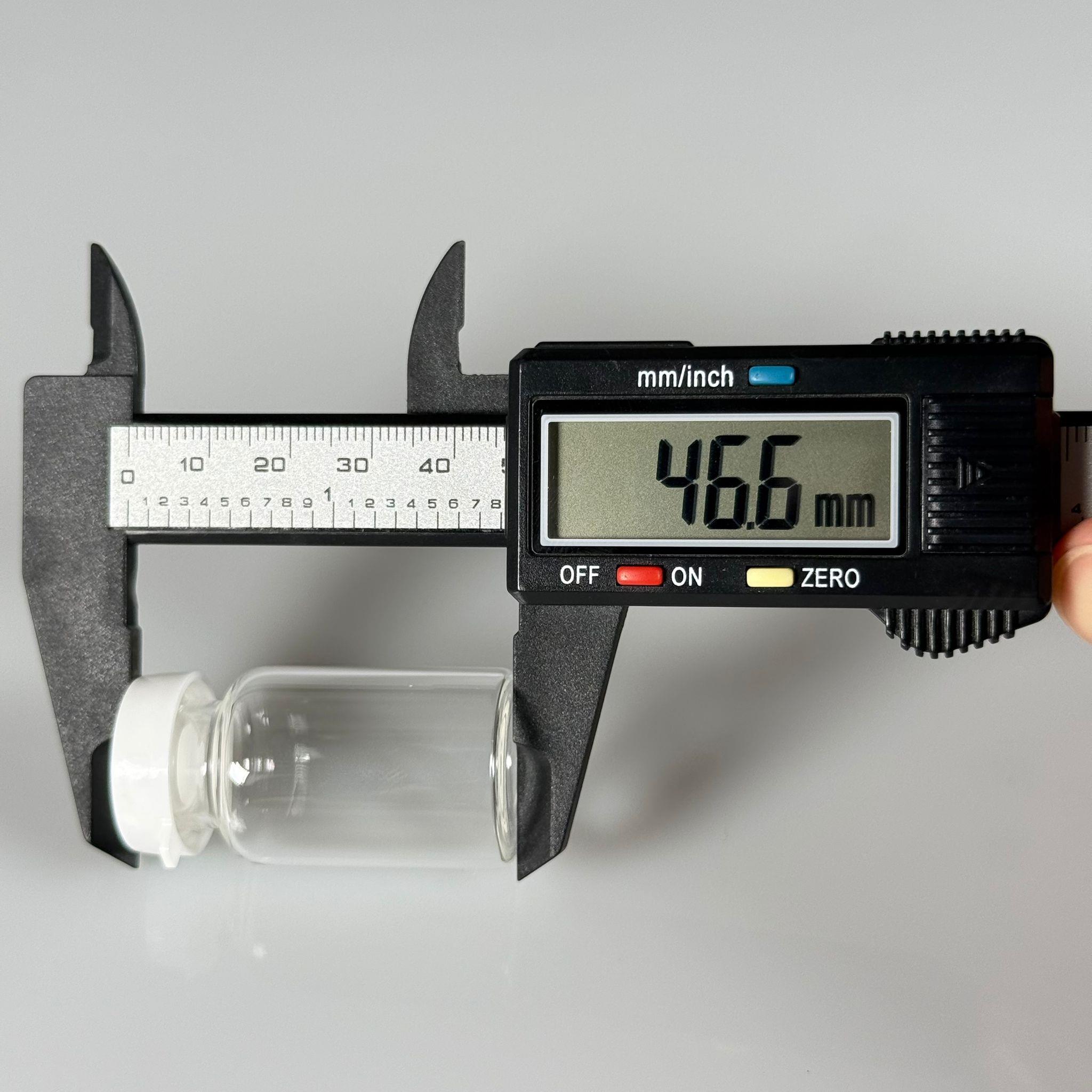 BOROSİLİKAT BEYAZ KAPAKLI CAM ŞİŞE - 15 CC - 24x45 MM - ÇEKME CAM BORU FLAKON İNCE PENİSİLİN ŞİŞESİ