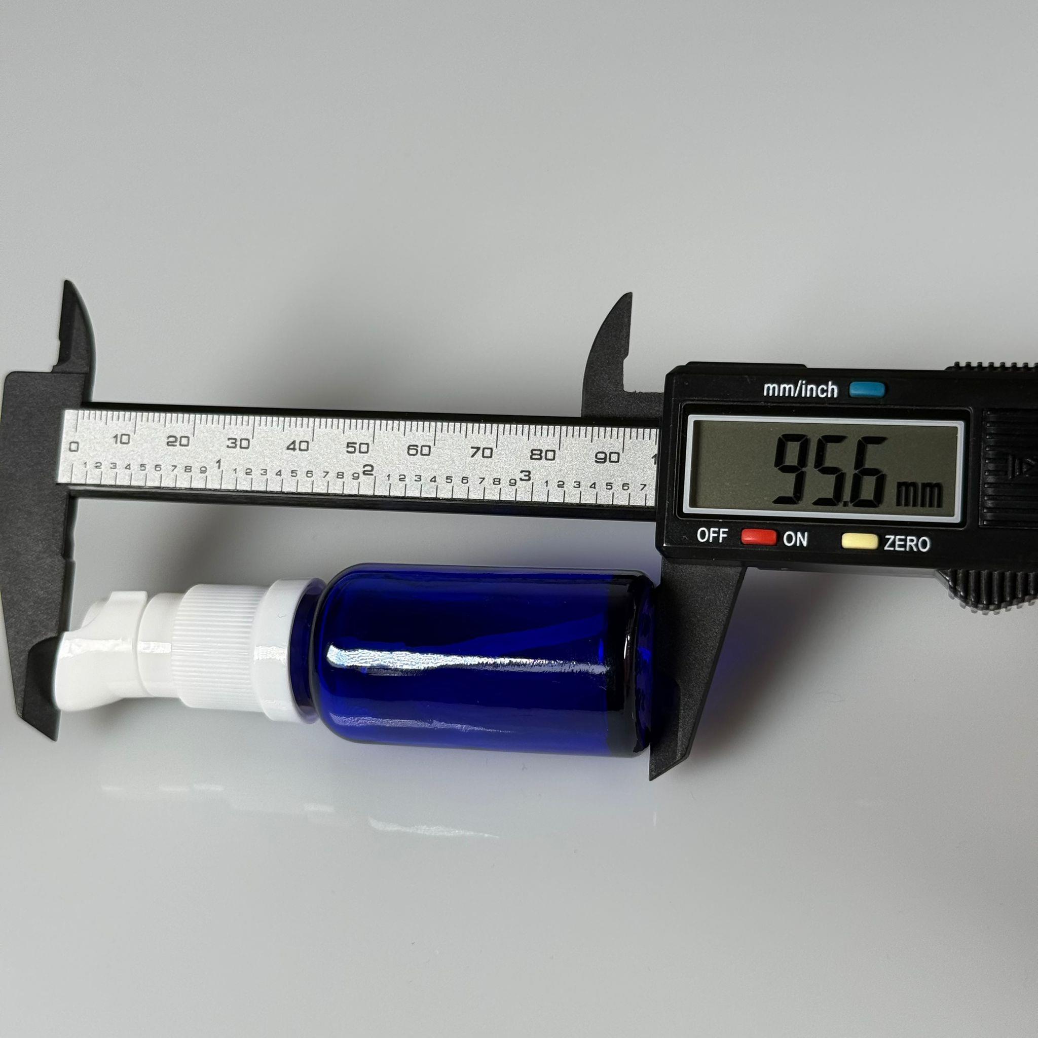 20 CC MAVİ CAM ŞİŞE - SIZDIRMAZ ETEKLİ BEYAZ LOSYON POMPALI TAKIM - 20 ML LOSYON ŞİŞESİ - YAĞ, KREM GİBİ YOĞUN KIVAMLI SIVILAR İÇİN CAM AMBALAJ