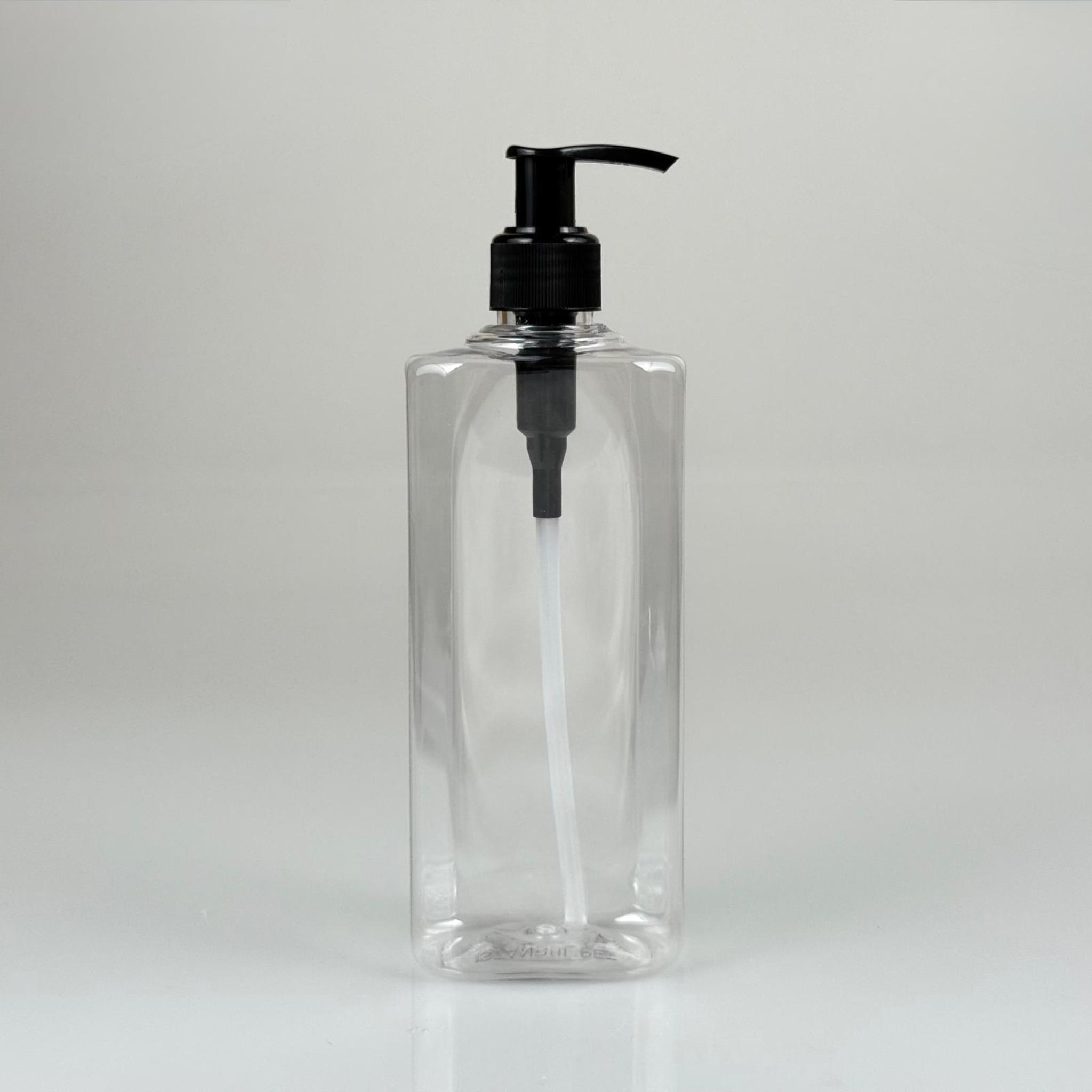 400 CC YASSI MODEL PET ŞİŞE - SİYAH POMPALI - 400 ML PLASTİK POMPALI ŞİŞE