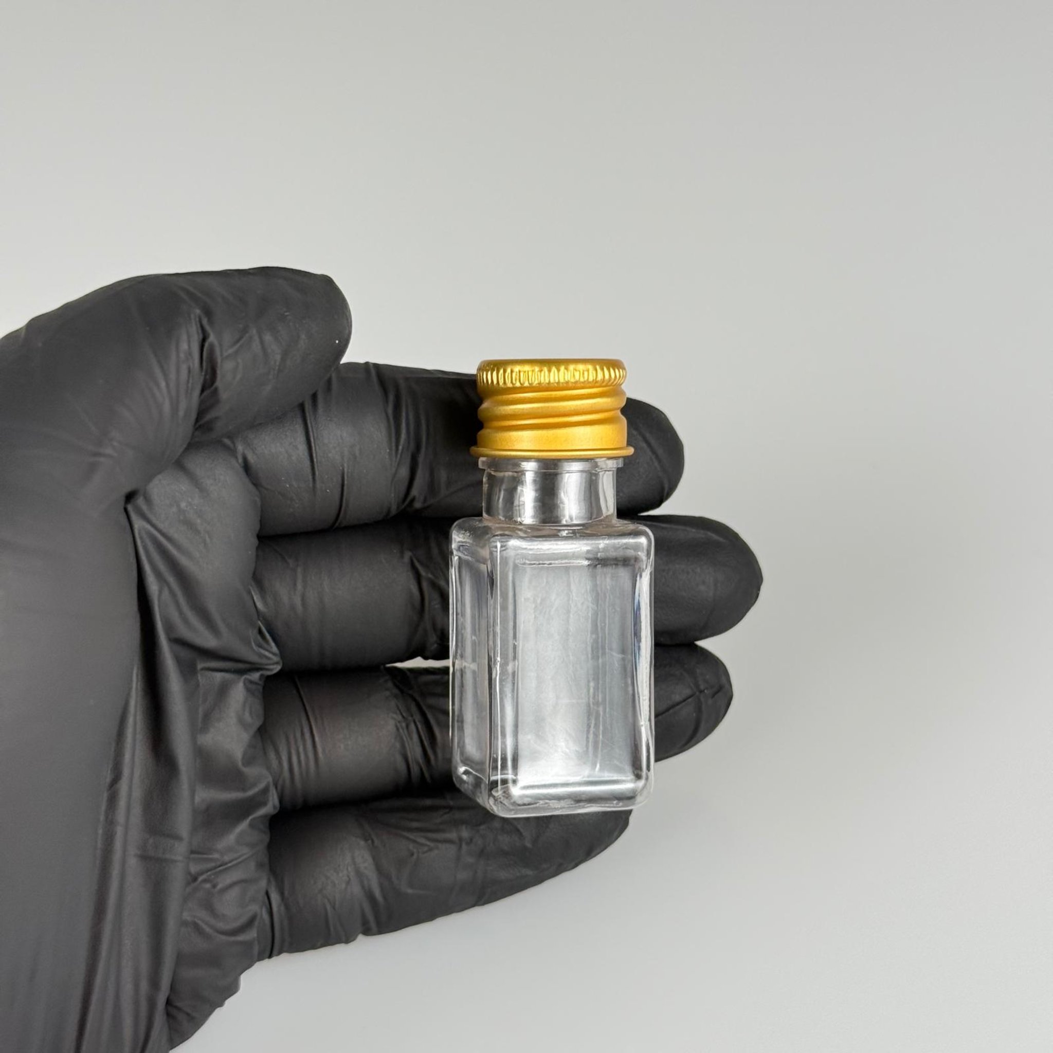 10 CC ŞEFFAF KARE PET SHOT ŞİŞE - KÖPÜK CONTALI GOLD ALÜMİNYUM METAL KAPAKLI + KÖR TIPALI TAKIM - 10 ML PLASTİK ŞİŞE