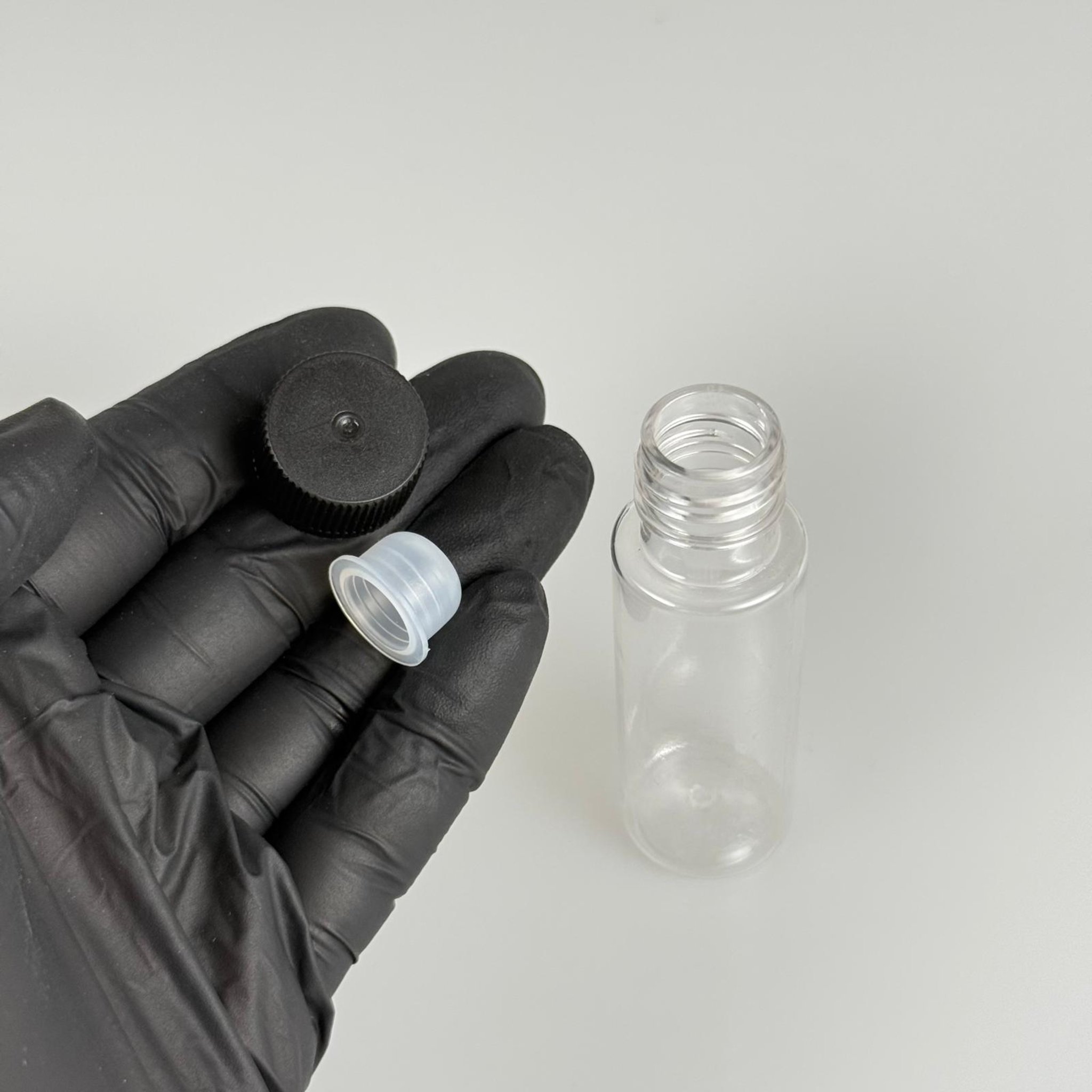 20 ML PET ŞİŞE + CONTALI SİYAH KAPAK + KÖR TIPA TAKIM - 20 CC SIZDIRMAZ BOŞ PLASTİK ŞİŞELER