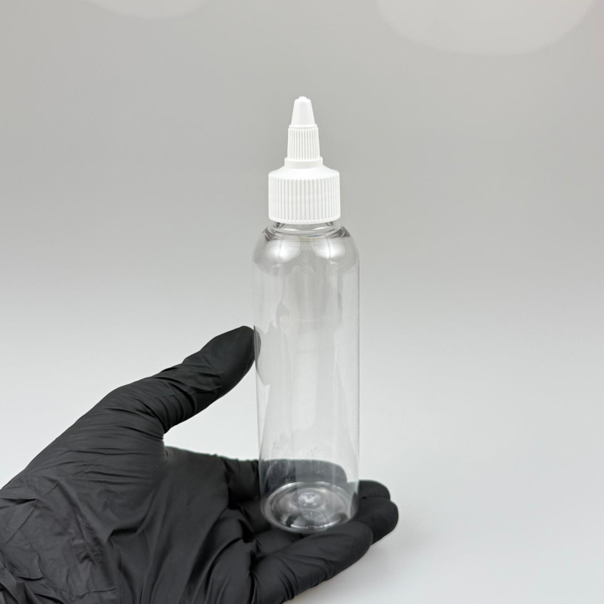 YAĞ, SOS, ACI SOS, SİRKE, SRIRACHA, MÜREKKEP, TUTKAL AKITICI VB BOŞ ŞİŞELERİ - BEYAZ SİVRİ TWİST AKITICI KAPAK + 150 ML OVAL SERT PET PLASTİK ŞİŞE TAKIM