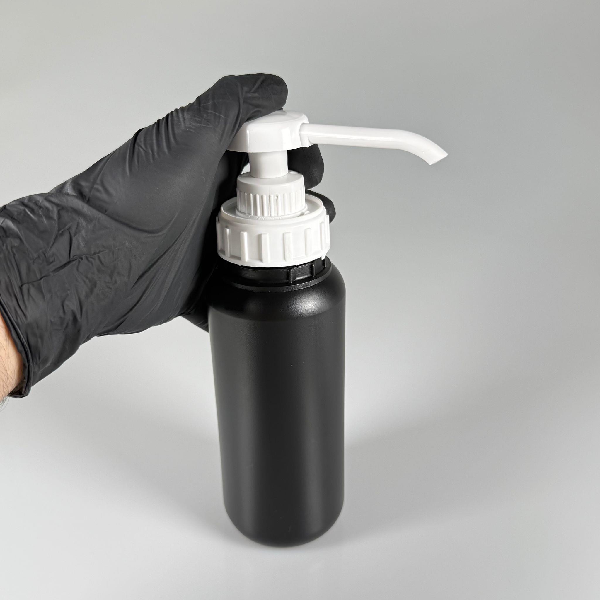 SOS, KETÇAP, ŞURUP, KİMYASAL, JEL VB İÇİN BOŞ DOZAJLI POMPALI POLİETİLEN PLASTİK ŞİŞE - 500 CC SİYAH