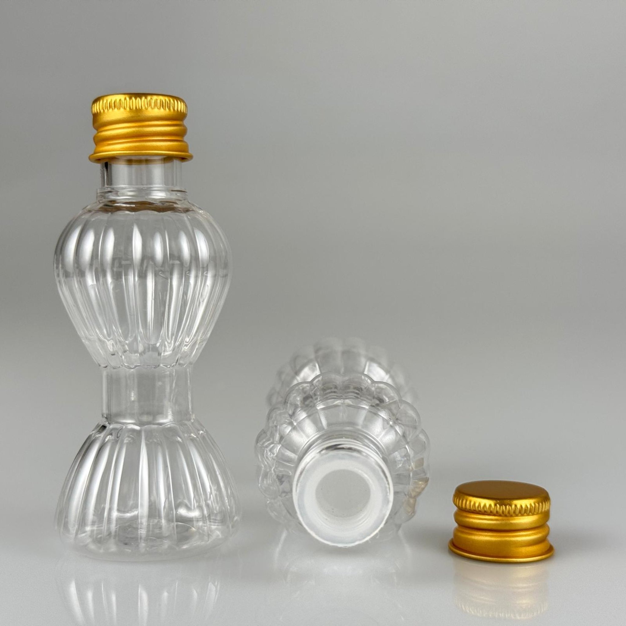 40 CC MİNİ PIRLANTA ŞİŞE + KÖPÜK CONTALI GOLD ALÜMİNYUM METAL KAPAKLI + KÖR TIPALI TAKIM - 40 ML CAMPET ŞİŞE