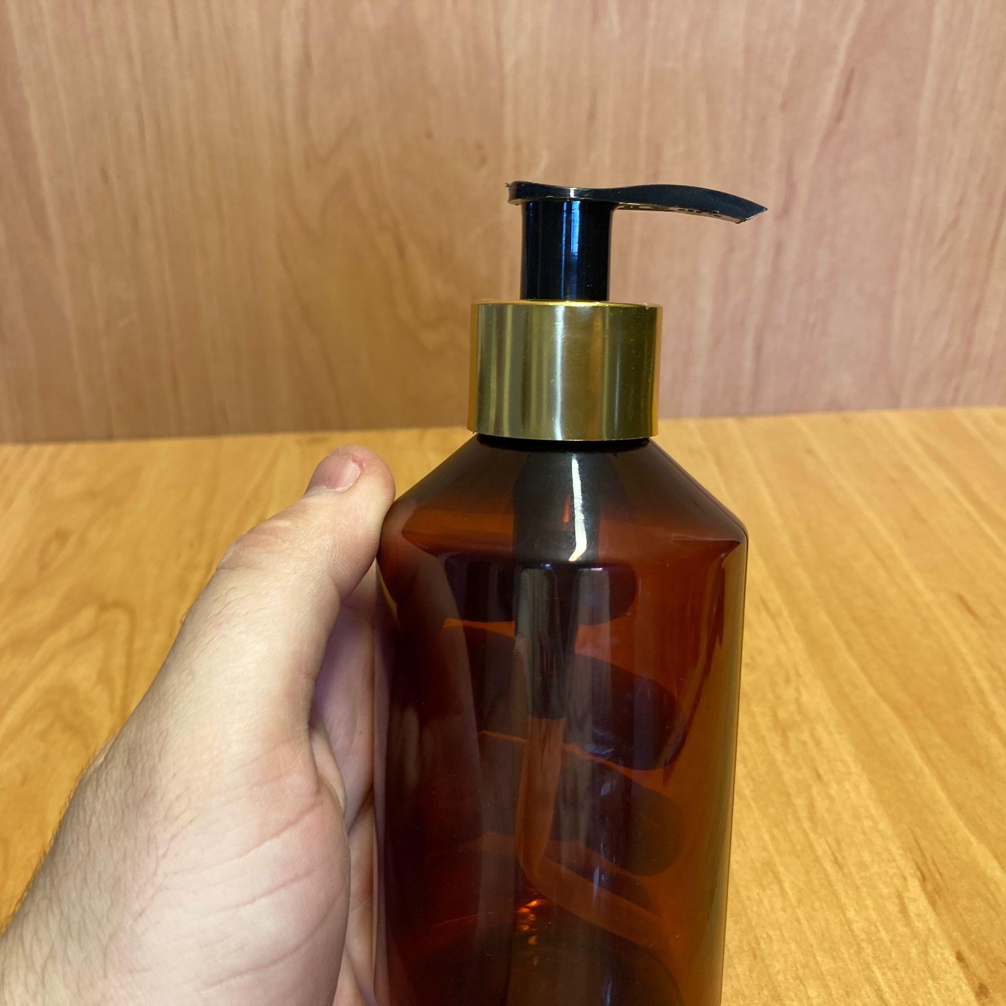 250 CC AMBER PLASTİK ŞİŞE - GOLD POMPALI - 250 ML KAHVERENGİ BOŞ PLASTİK ŞİŞE