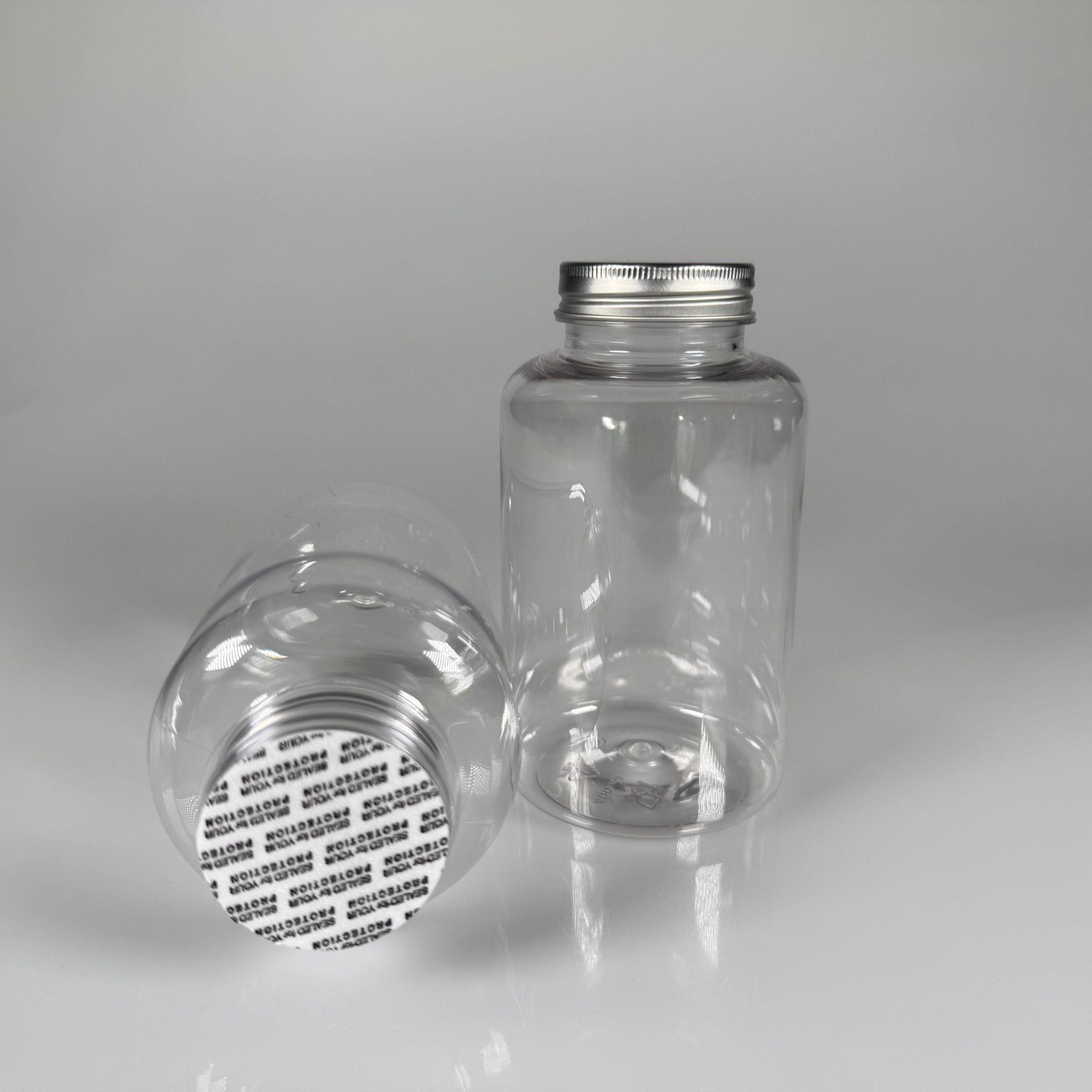 400 CC ŞEFFAF PET TABLET ŞİŞESİ - GÜMÜŞ KAPAKLI + KENDİNDEN YAPIŞKANLI KÖPÜK CONTALI - 400 ML KAPSÜL KUTUSU - İLAÇ ŞİŞESİ - MEDİKAL HAP ŞİŞESİ - FARMASÖTİK KAVANOZ