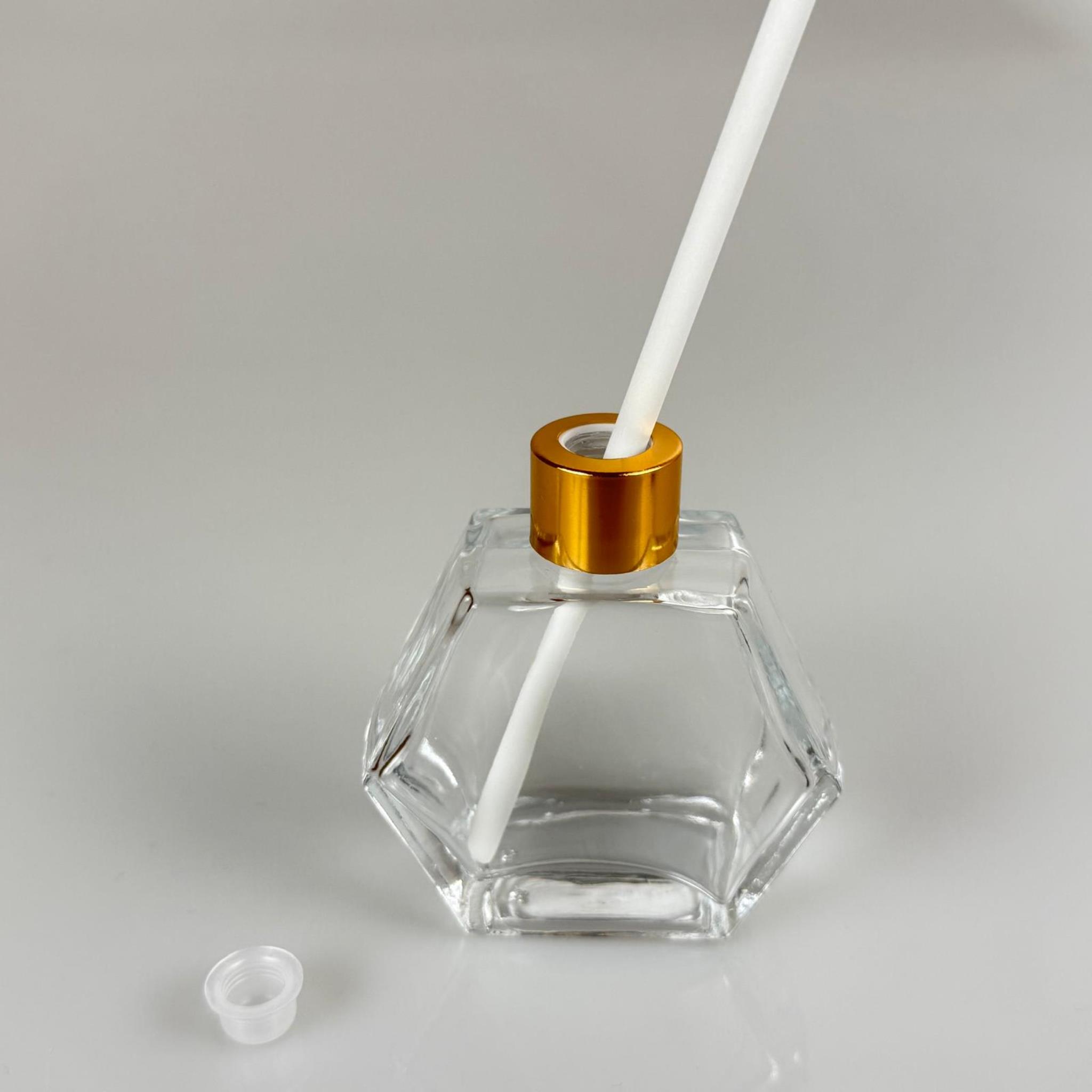 ALTIGEN MODEL CAM BAMBU ODA KOKUSU ŞİŞESİ + METAL GOLD KAPAK + TIPA + KALIN BEYAZ FİBER BAMBU ÇUBUK - 50 ML SET TAKIM - HEDİYELİK PROMOSYON DİFFUSER ŞİŞELERİ