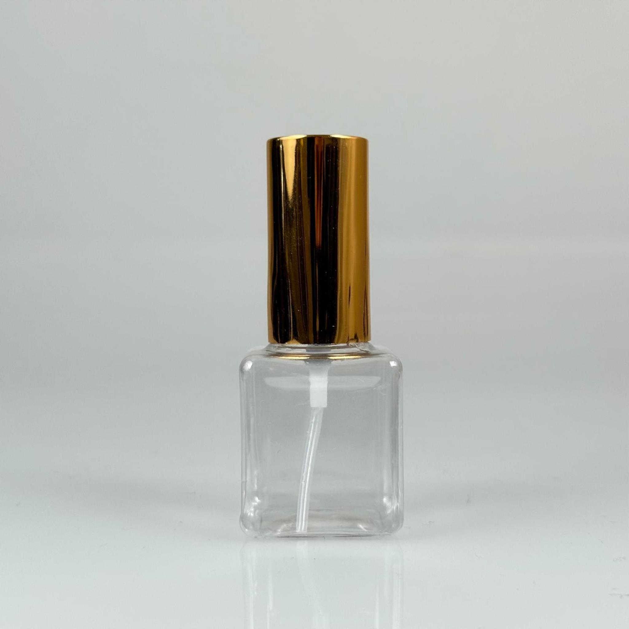 35 ML PET KOLONYA, PARFÜM VB ŞİŞELERİ - METAL ALÜMİNYUM GOLD KAPAK + VİDALI SPREY + 35 CC KARE ŞİŞE SET TAKIM