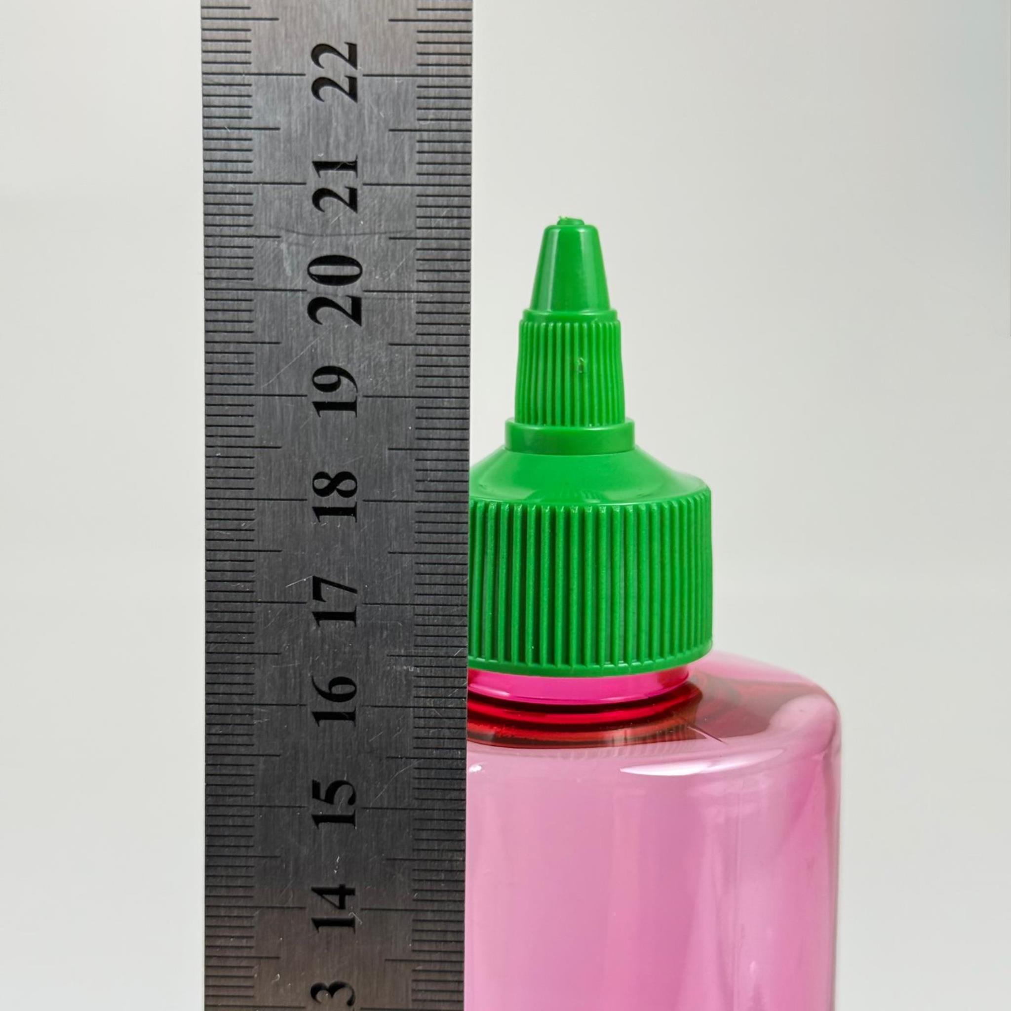 ZEYTİNYAĞI, SOS, ACI SOS, SİRKE, SRIRACHA VB BOŞ ŞİŞELERİ - YEŞİL SİVRİ TWİST AKITICI KAPAK + 400 ML PEMBE PET PLASTİK ŞİŞE TAKIM
