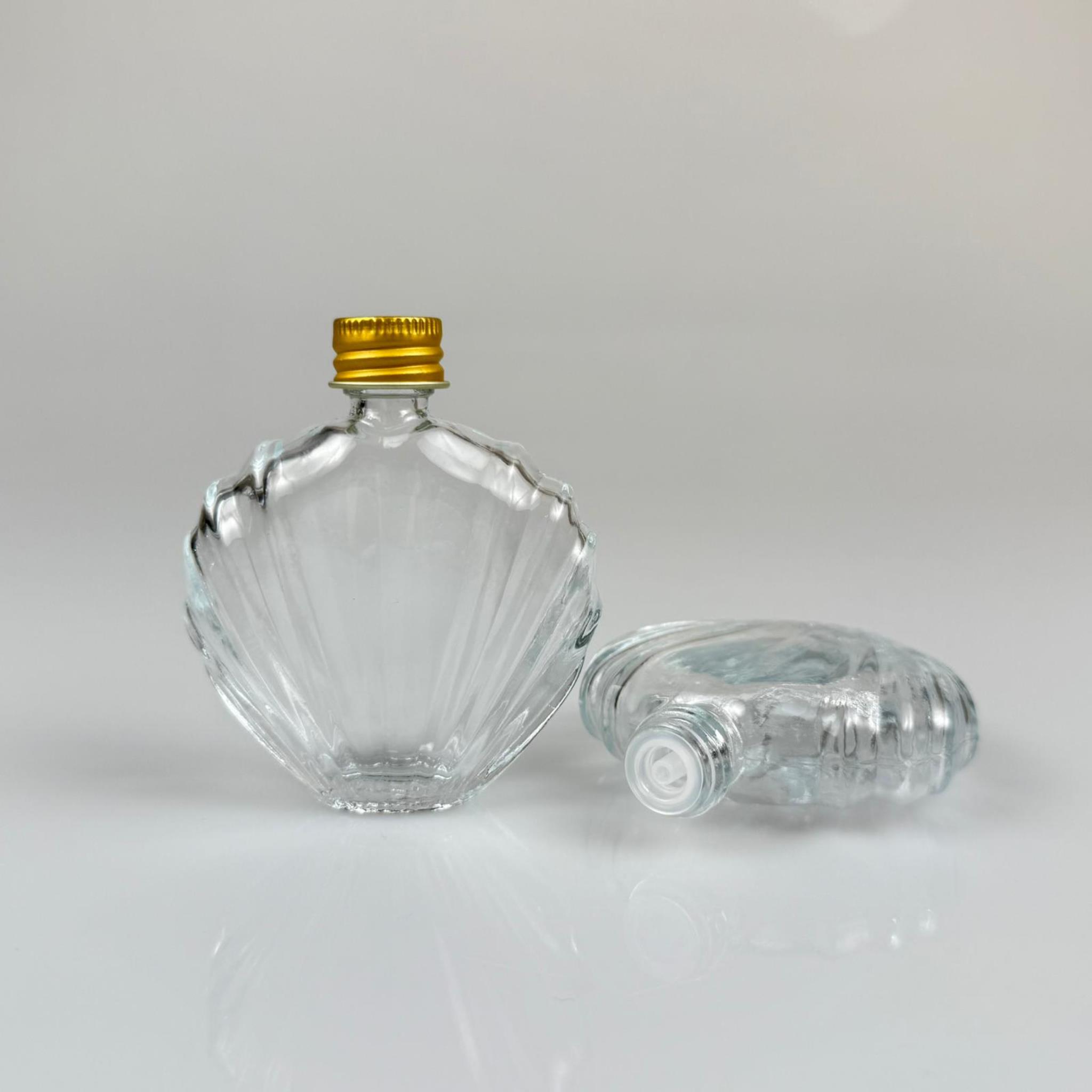 45 CC İSTİRİDYE MODEL CAM ŞİŞE - GOLD METAL KAPAKLI KOLONYA TIPALI - 45 ML PRESTİJLİ ŞİŞE