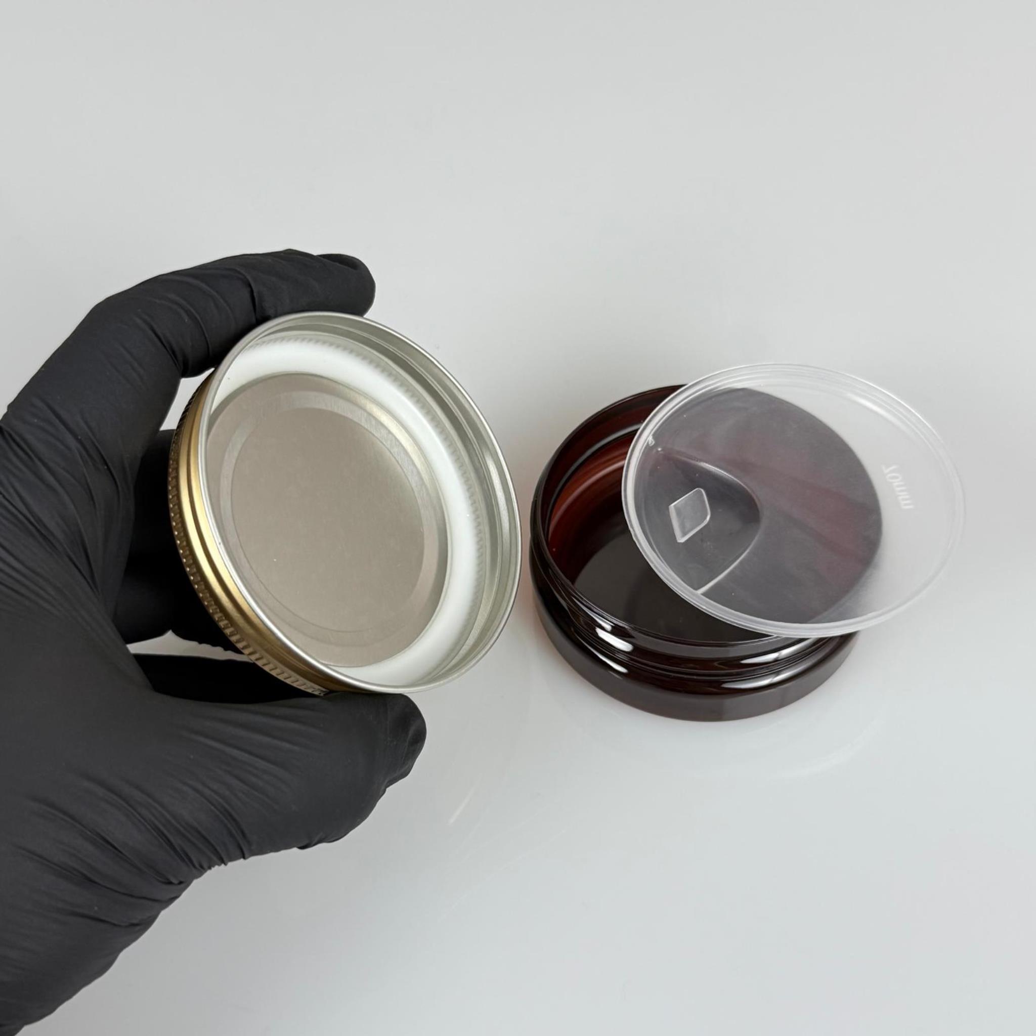 50 ML SERT PET KAVANOZ + GOLD METAL KAPAK + İÇ TIPA - 50 CC KALIN AMBER PLASTİK KAVANOZ GOLD METAL KAPAKLI İÇ TIPALI TAKIM - KREM KAVANOZLARI