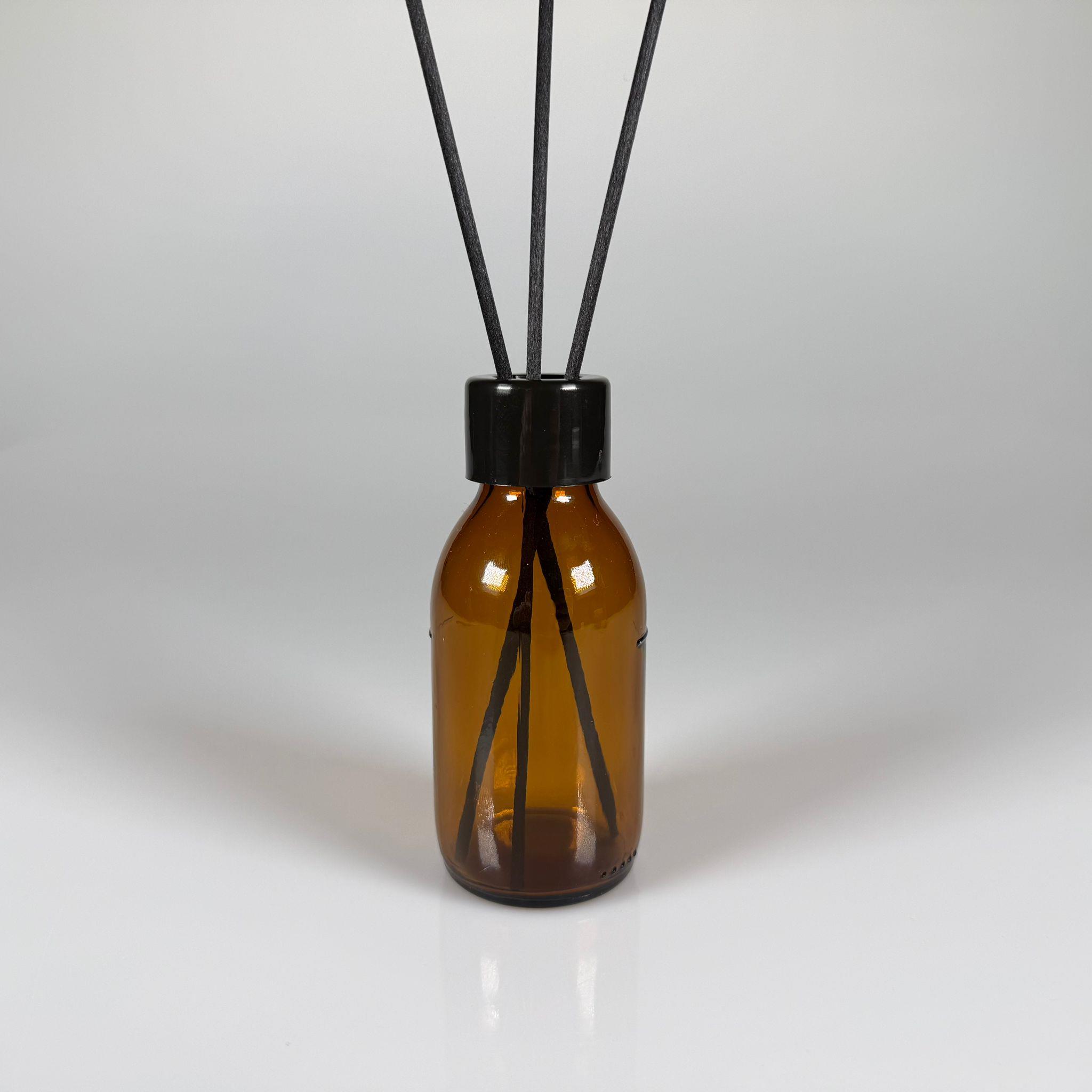100 CC AMBER CAM BAMBU ODA KOKUSU ŞİŞESİ - 100 ML ÇUBUKLU BAMBU ODA KOKUSU ŞİŞESİ - DİFÜZÖR ŞİŞE- CAM ŞİŞE + SİYAH VİDALI KAPAK + KÖR TIPA + 3 ADET FİBER SİYAH BAMBU ÇUBUK