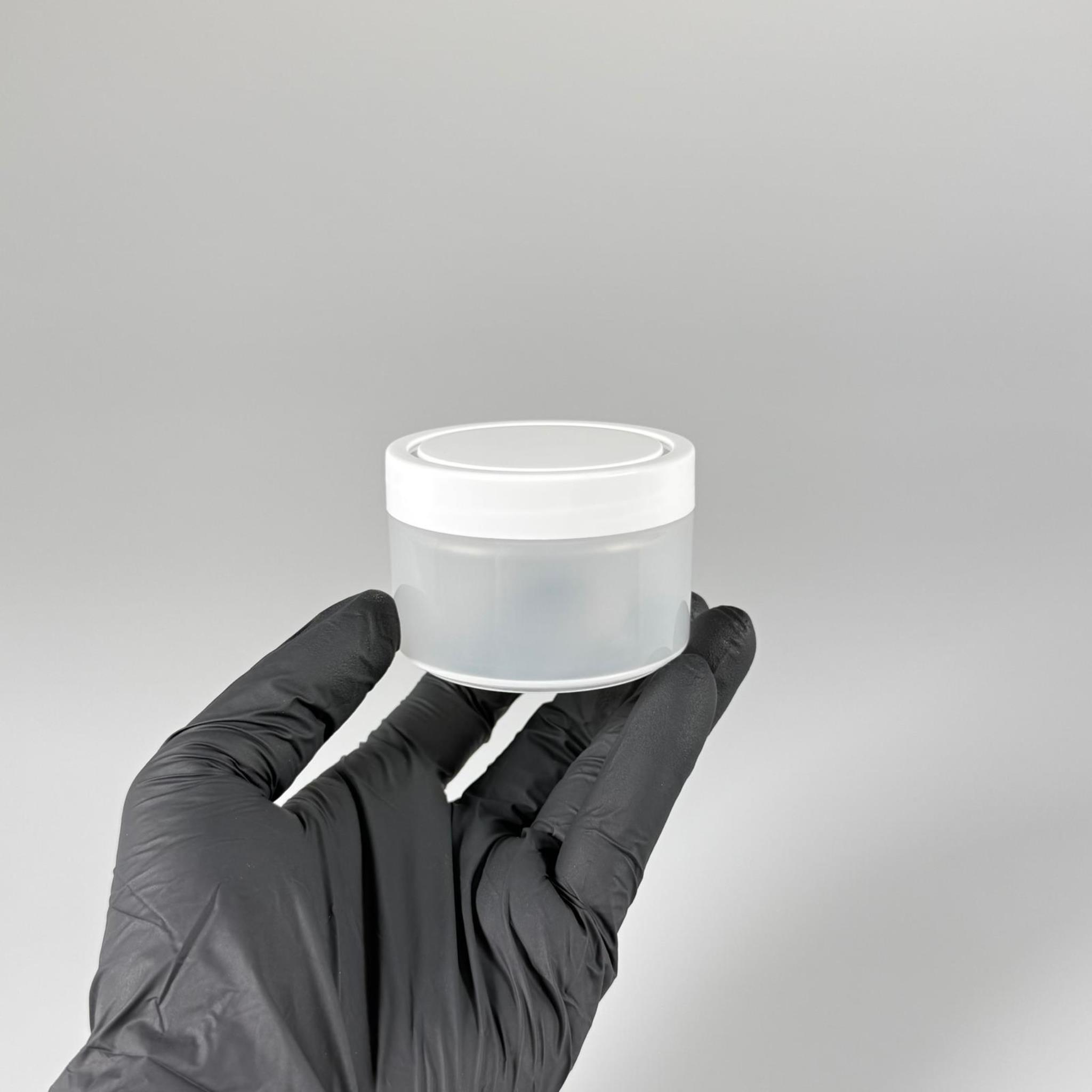 100 CC NATUREL ŞEFFAF PLASTİK KREM KAVANOZU BEYAZ KAPAKLI - 100 ML SAYDAM POMAT KUTUSU