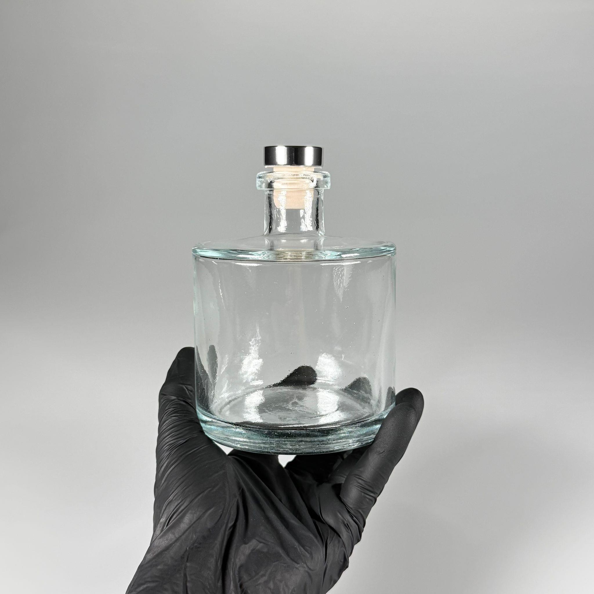 500 CC LÜX ŞİŞE - SİLİNDİR - 500 ML BÜYÜK BOY DİFFUSER ŞİŞE GÜMÜŞ MANTAR TIPALI