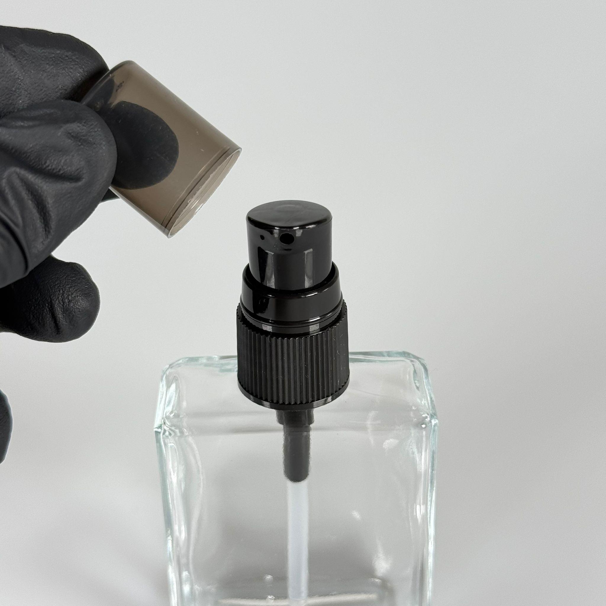 40 CC KÖŞELİ DİKDÖRTGEN KISA MODEL CAM ŞİŞE - SİYAH LOSYON POMPALI - 40 ML PRESTİJLİ ŞİŞE