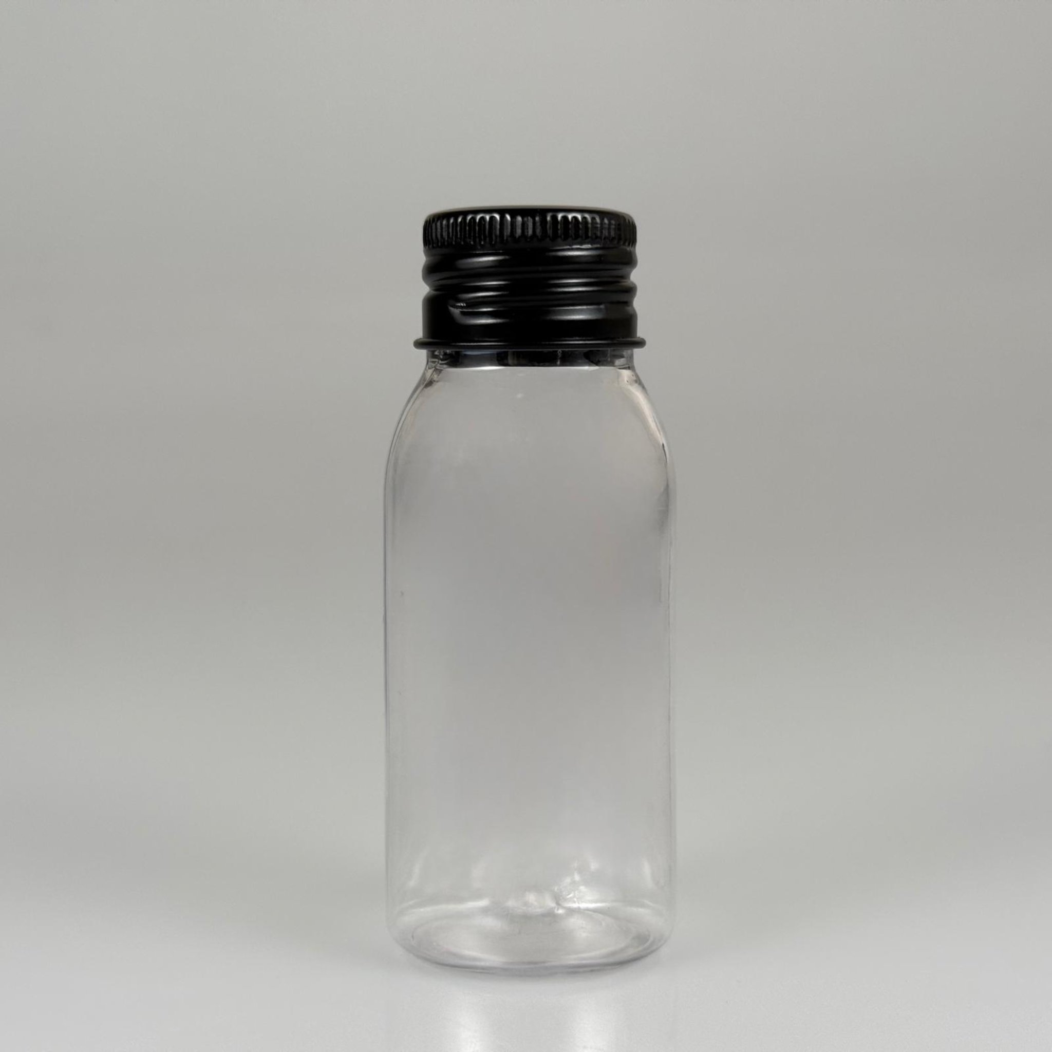 50 CC SERT PLASTİK ŞİŞE (24 AĞIZ) + KÖPÜK CONTALI SİYAH METAL ALÜMİNYUM KAPAK TAKIM - 50 ML KAPAKLI PLASTİK ŞİŞELER