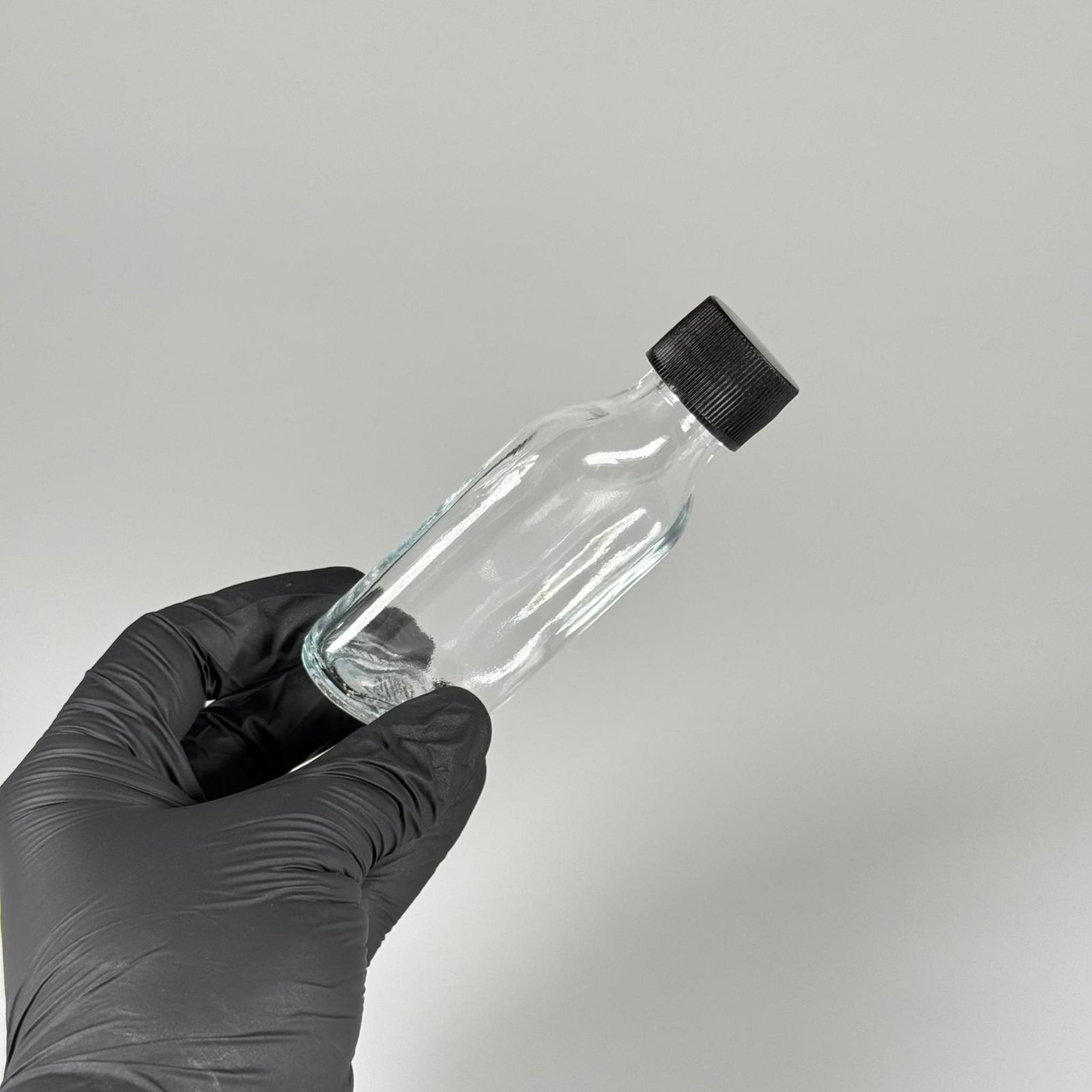 50 CC YASSI CAM ŞİŞE - SİYAH PLASTİK KAPAKLI - 50 ML CAM ŞİŞE - SOĞUK KAHVE İÇİN COLD BREW ŞİŞESİ