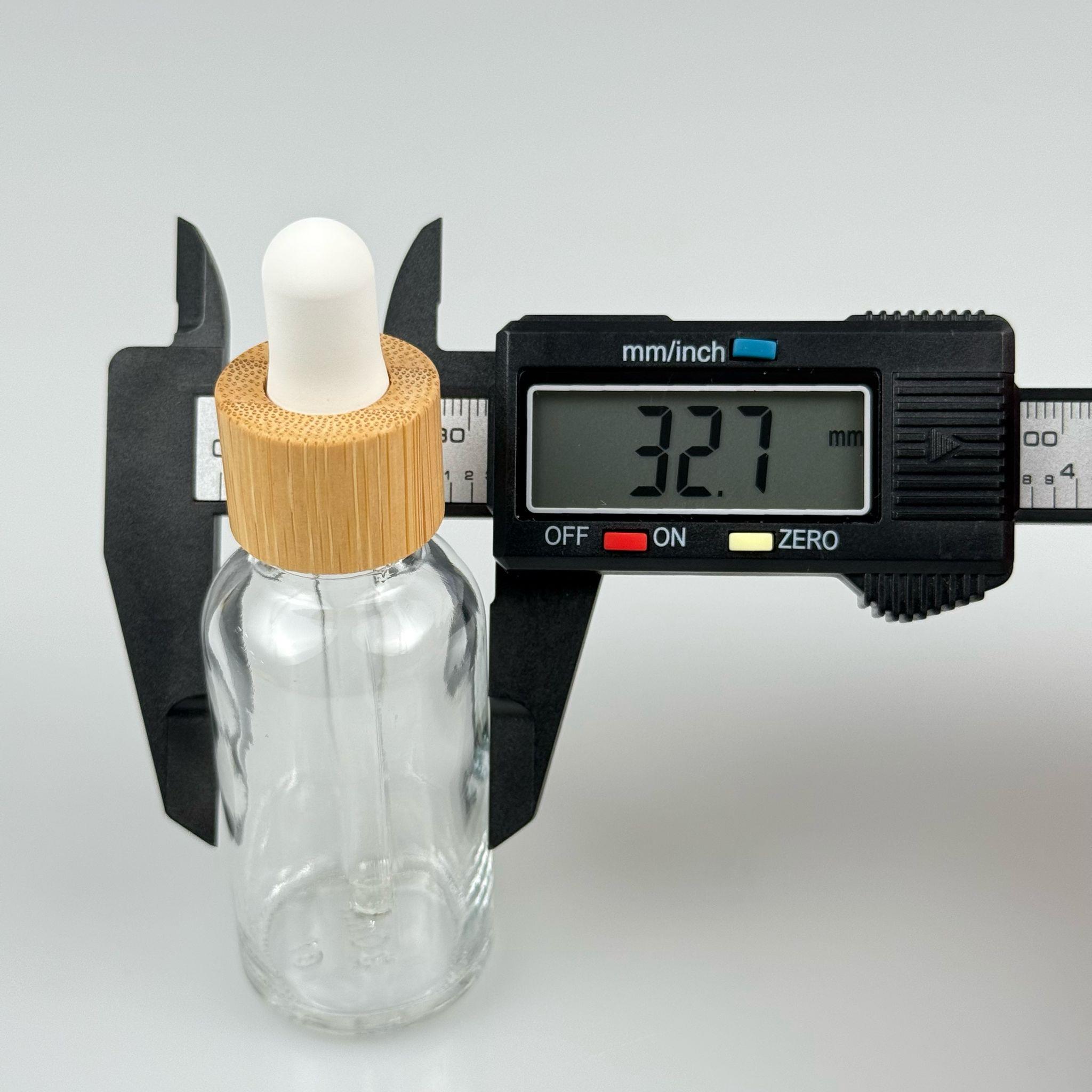 30 CC ŞEFFAF CAM DAMLALIKLI ŞİŞE - BEYAZ EMZİK - BAMBU AHŞAP KAPAK - 30 ML BAMBU KAPAKLI CAM DAMLALIKLI ŞİŞE