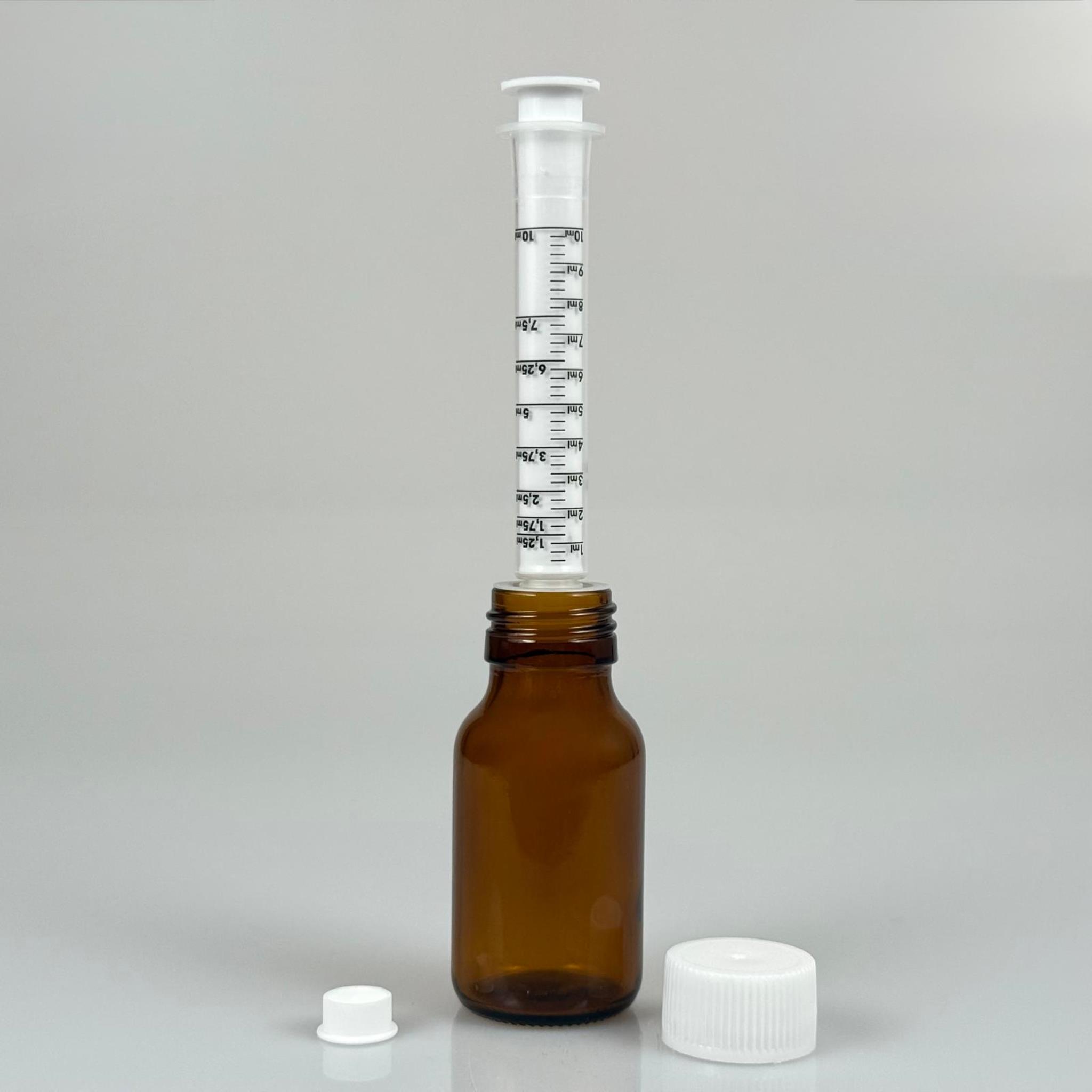 50 ML CAM ECZA ŞİŞESİ + 10 ML DOZAJ PİPETİ + DOZAJ TIPASI + CONTALI PLASTİK KAPAK TAKIM