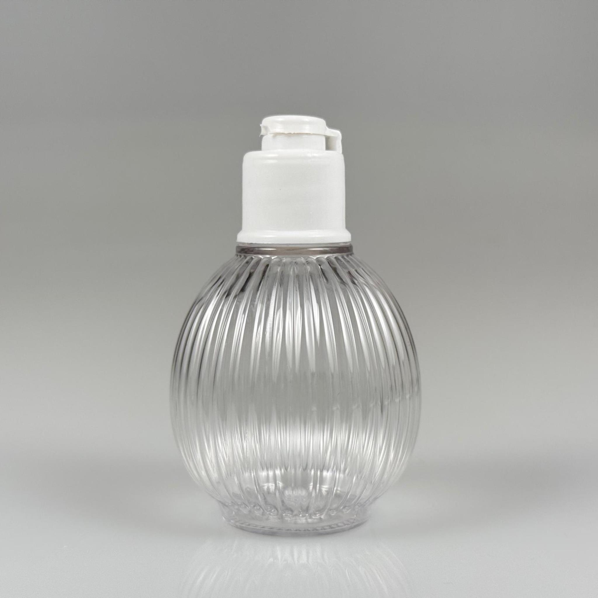 50 CC TOP ÇİZGİLİ DESENLİ 18 MM BEYAZ YENİ MODEL FLİPTOP KAPAKLI PET ŞİŞE - 50 ML TOP MODEL ÇİZGİLİ YENİ MODEL FLİPTOP KAPAKLI PLASTİK ŞİŞE