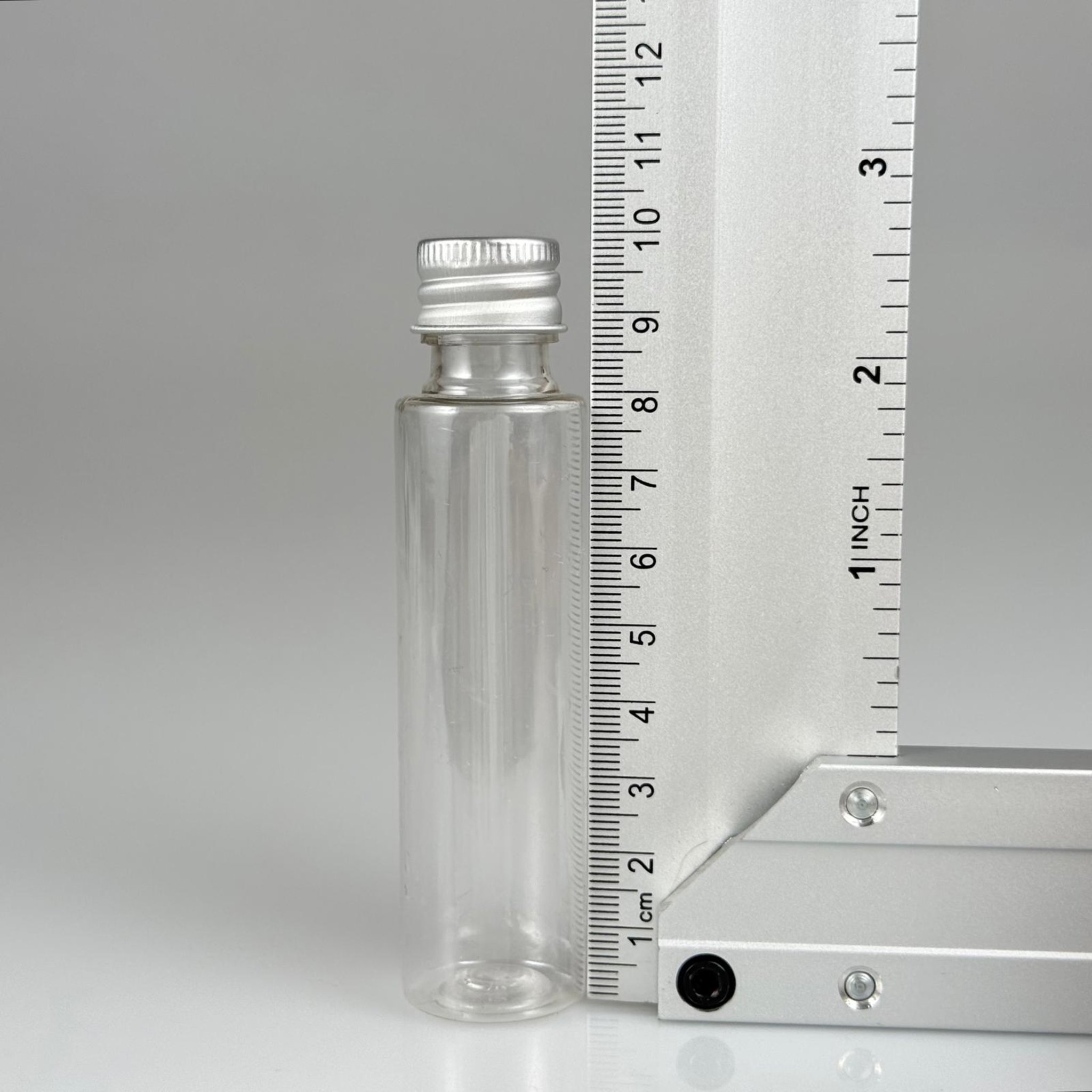 35 CC PET ŞİŞE - KÖPÜK CONTALI GÜMÜŞ ALÜMİNYUM METAL KAPAKLI + KÖR TIPALI TAKIM - 35 ML ŞEFFAF PET ŞİŞE