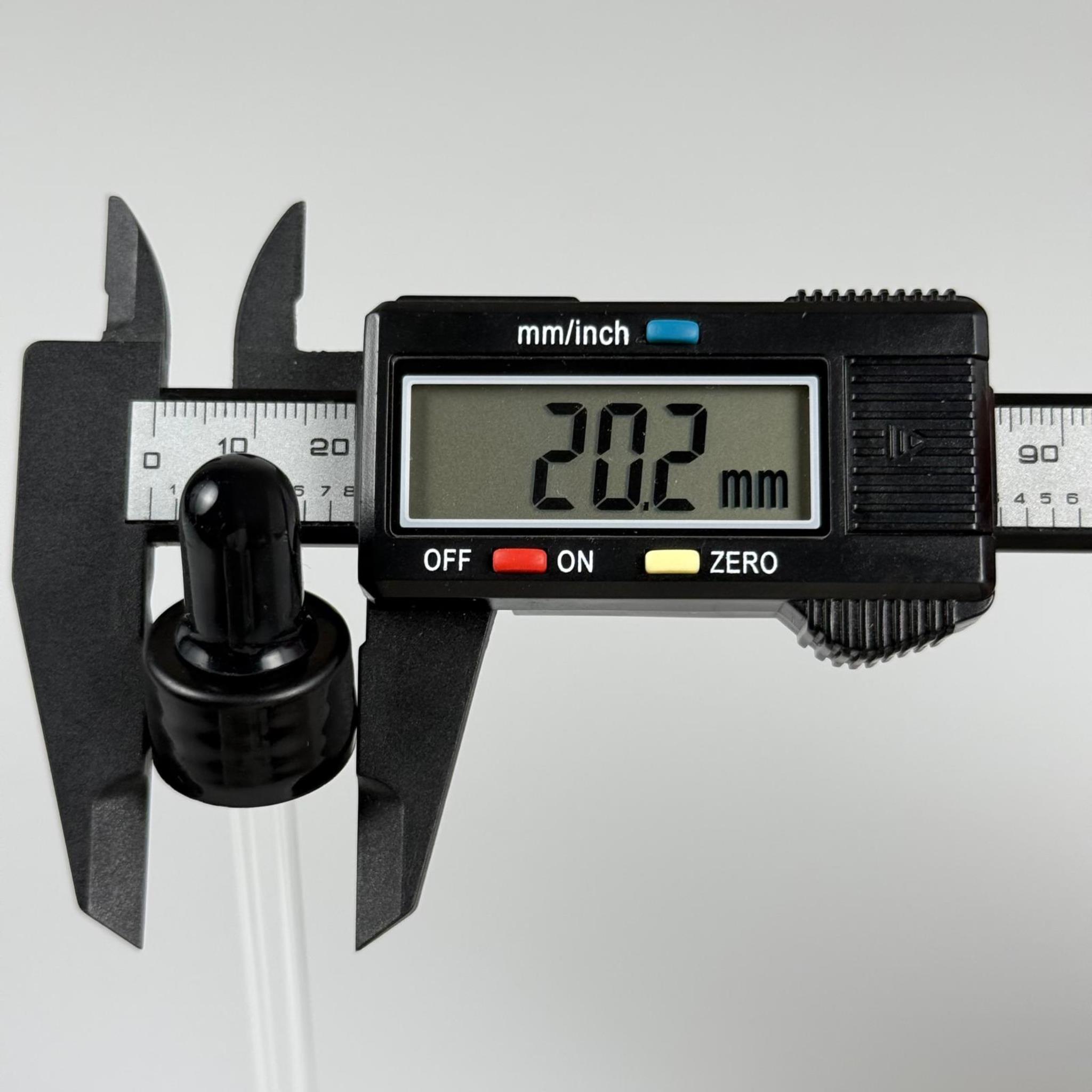 18 MM CAM DAMLALIKLI TAKIM - SİYAH EMZİK +  DELİKLİ PLASTİK DÜZ SİYAH KAPAK + 110 MM CAM PİPET