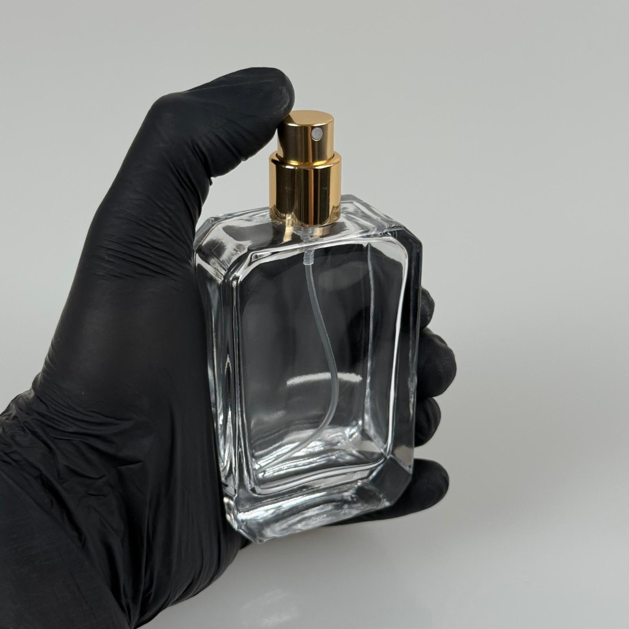 50 ML KÖŞELİ MODEL ANGEL PARFÜM ŞİŞESİ - GOLD METAL SPREYLİ (AĞIZ 15 MM GEÇME KOLAY KAPAMA)