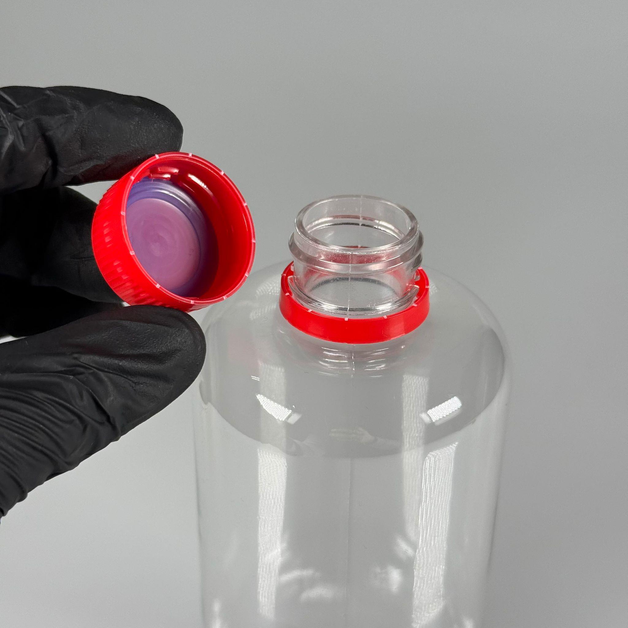 500 CC UZUN SİLİNDİR PET ŞİŞE KALIN (26 GR) - KIRMIZI KİLİTLİ KAPAKLI - 28 AĞIZ - 500 ML PET ŞİŞE