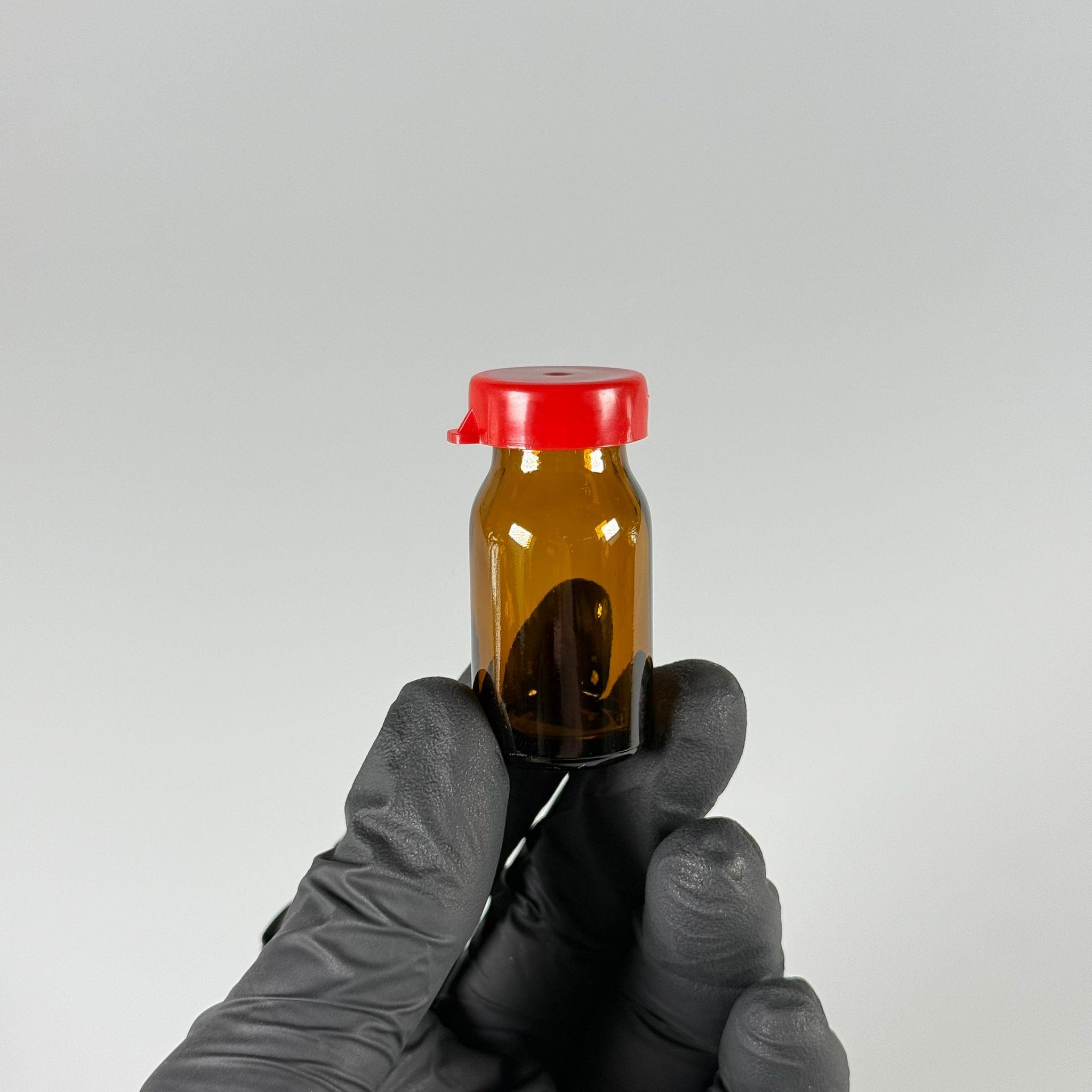 8 CC AMBER KAHVERENGİ CAM PENİSİLİN FLAKON ŞİŞE - 8 ML CAM ŞİŞE KIRMIZI SIZDIRMAZ KAPAKLI