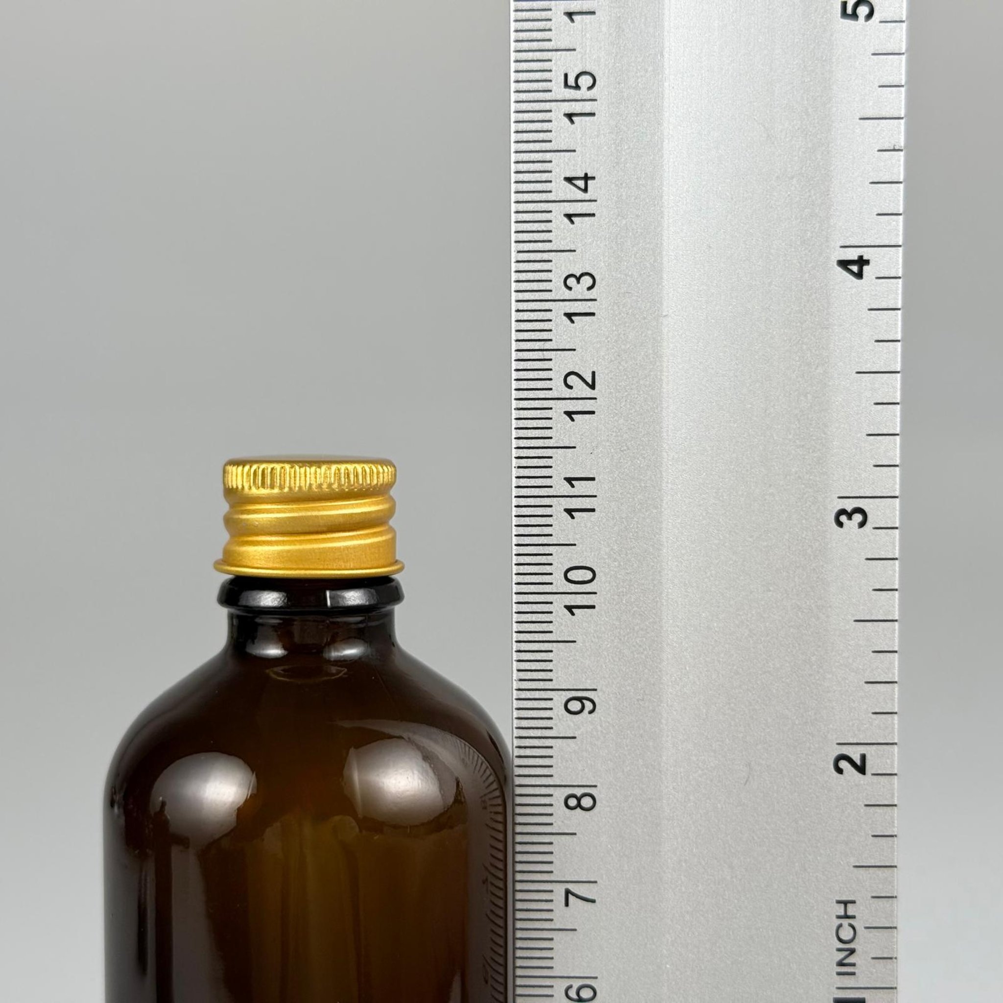 100 CC AMBER CAM ŞİŞE + KÖPÜK CONTALI GOLD ALÜMİNYUM METAL KAPAKLI + DAMLALIKLI KOLONYA TIPALI TAKIM - 100 ML KAHVERENGİ CAM ŞİŞE