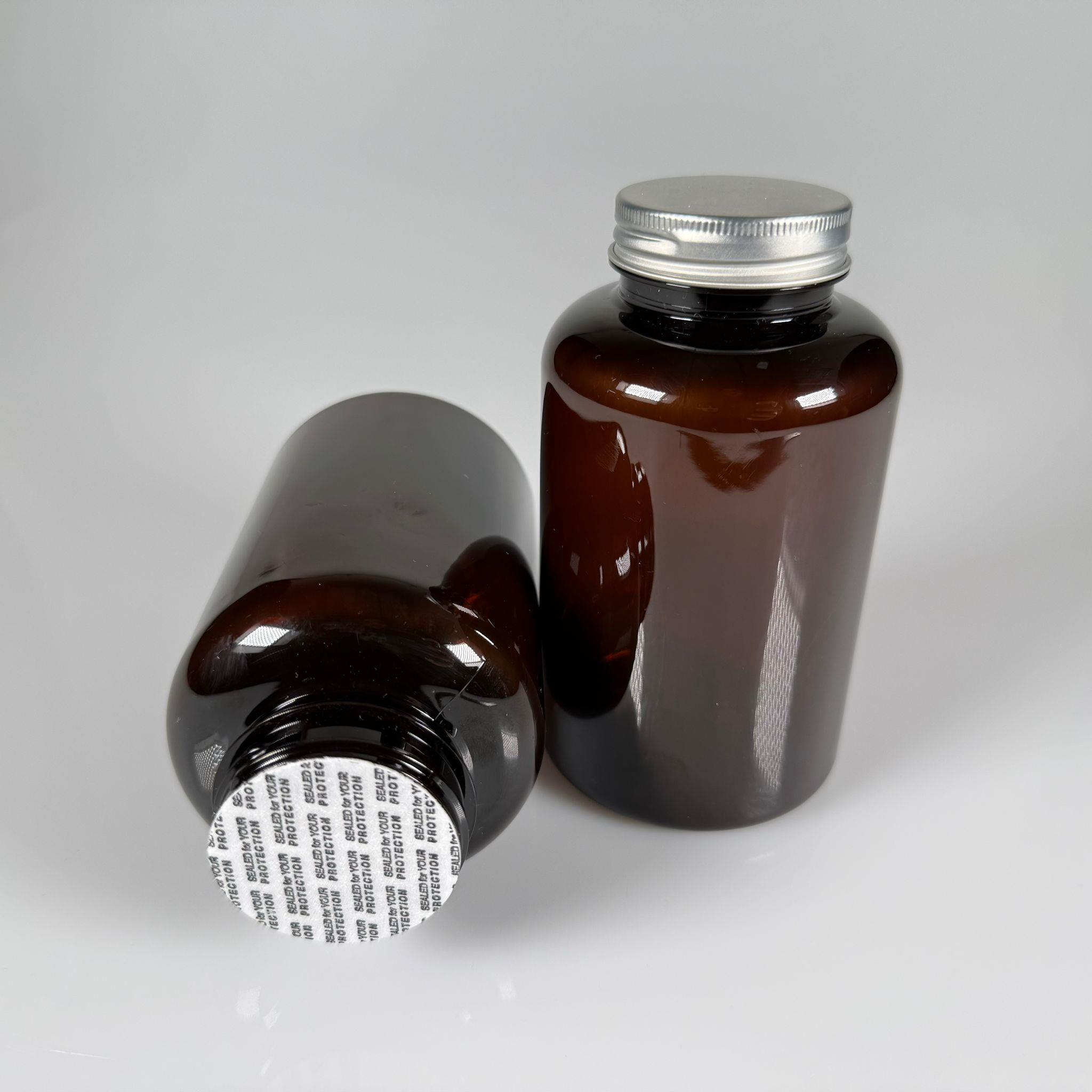 400 CC AMBER PET TABLET ŞİŞESİ - GÜMÜŞ KAPAKLI + KENDİNDEN YAPIŞKANLI KÖPÜK CONTALI - 400 ML KAPSÜL KUTUSU - İLAÇ ŞİŞESİ - MEDİKAL HAP ŞİŞESİ - FARMASÖTİK KAVANOZ