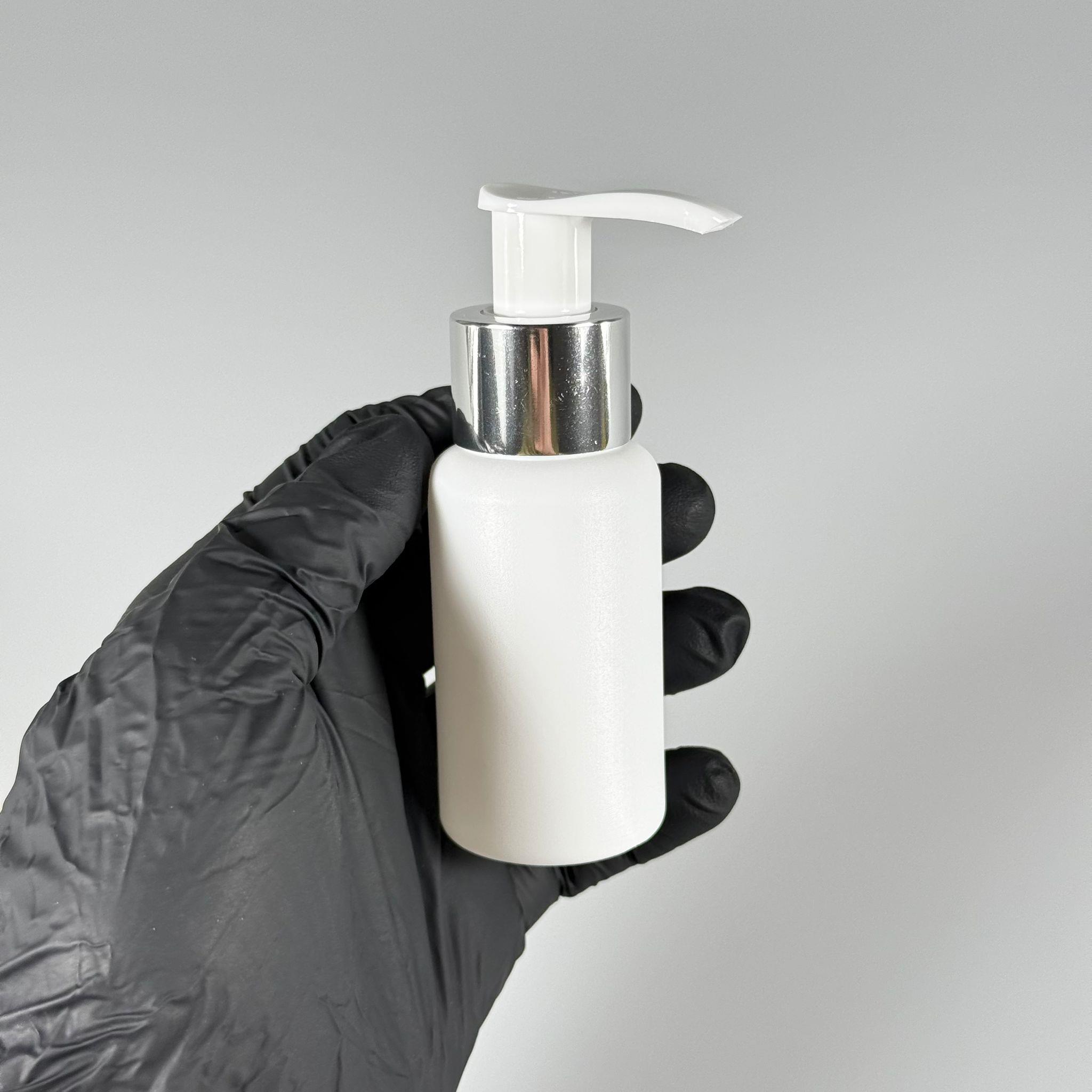 50 CC BEYAZ POLİETİLEN PLASTİK ŞİŞE - GÜMÜŞ POMPALI - 50 ML POMPALI PLASTİK ŞİŞE