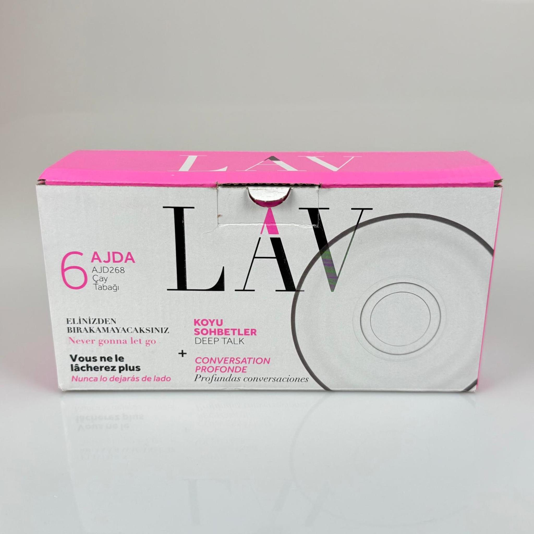 CAM ÇAY TABAK - LAV AJD268F KODLU ÇAY TABAĞI - 6 LI PAKET (AJDA BARDAK İÇİN) - BÜYÜK ÇAY BARDAKLARI İÇİN BÜYÜK ÇAY TABAK