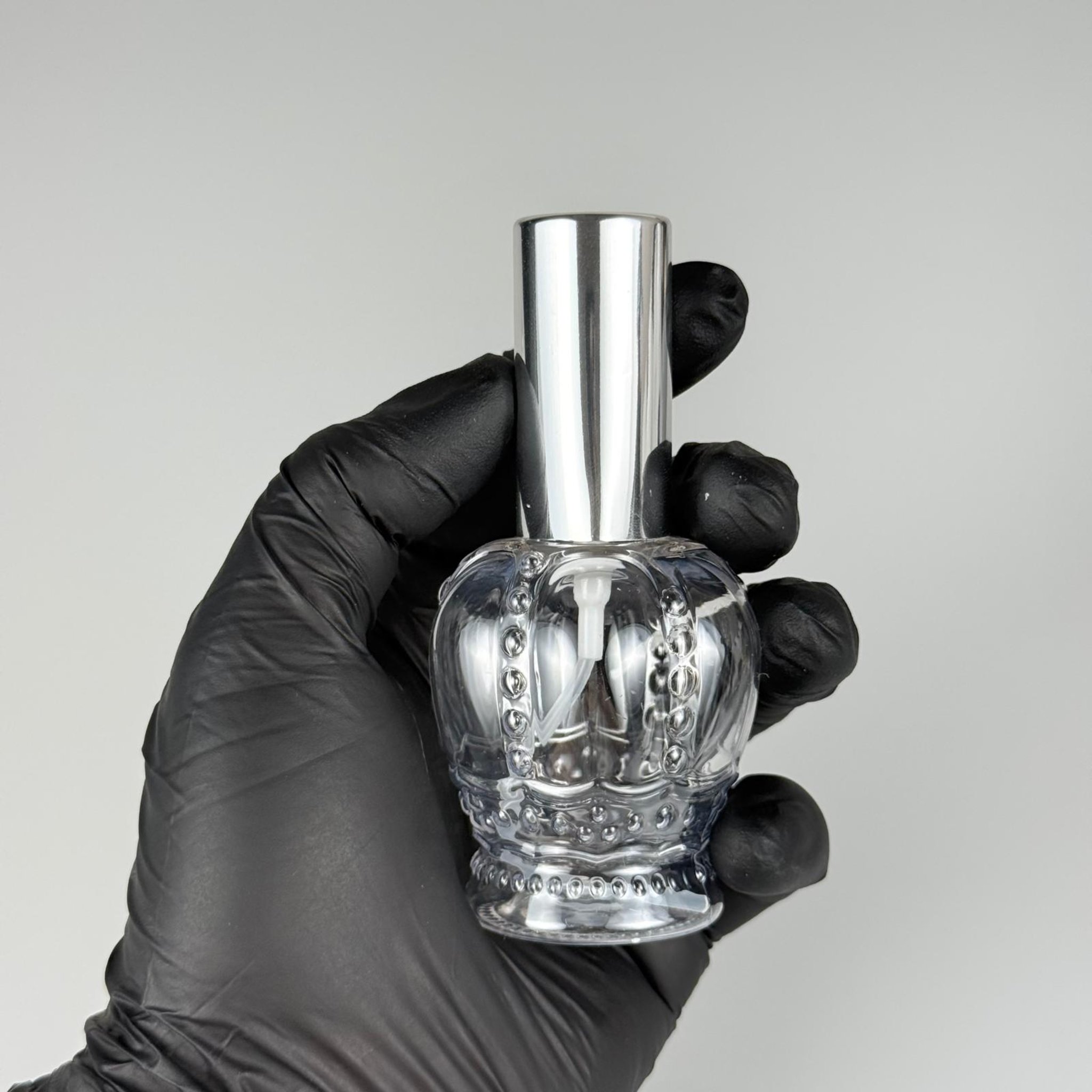 60 CC KRAL TACI MODEL GÜMÜŞ SPREY KAPAKLI PET ŞİŞE - 60 ML PLASTİK ŞİŞE + GOLD KAPAKLI BEYAZ SPREY