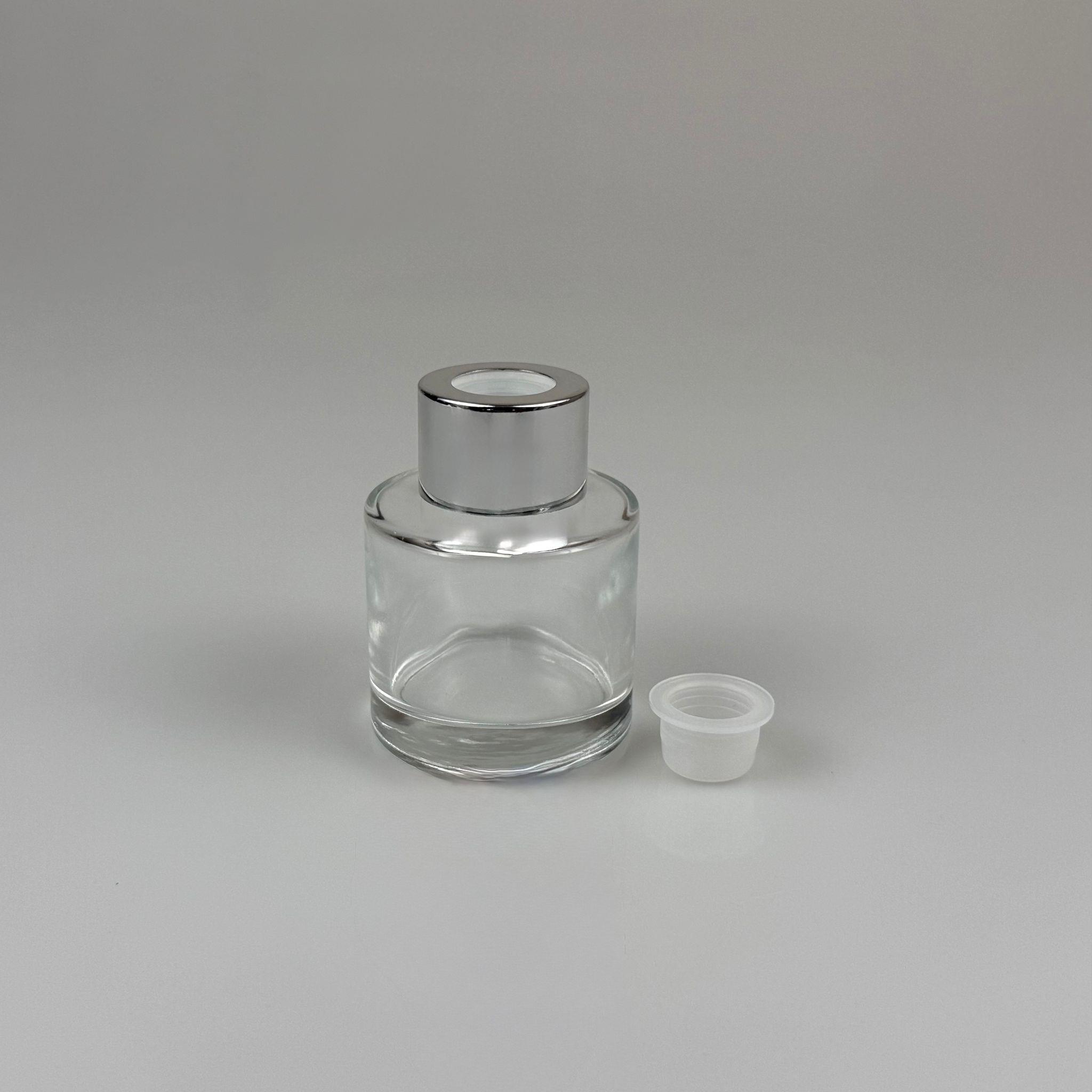 50 CC SİLİNDİR BAMBU CAM BAMBU ODA KOKUSU ŞİŞESİ - 50 ML YUVARLAK BAMBU ODA KOKUSU ŞİŞESİ - DİFÜZÖR ŞİŞE- CAM ŞİŞE + GÜMÜŞ METAL KAPAK + PLASTİK TIPA