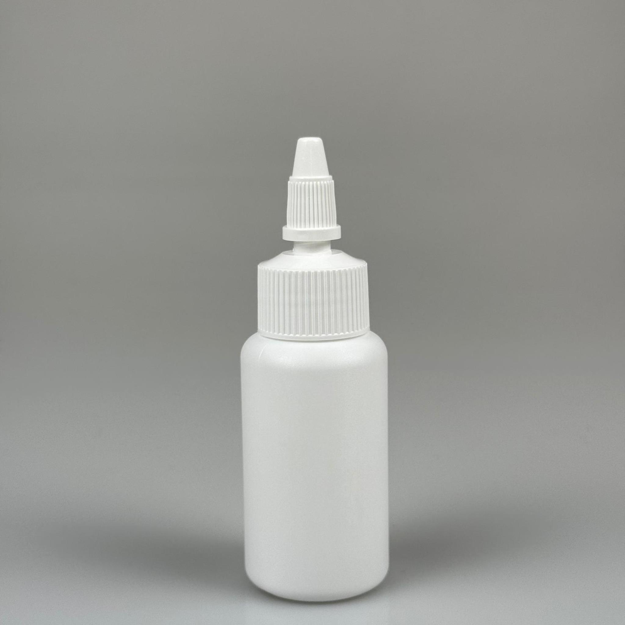 YAĞ, SOS, ACI SOS, SİRKE, SRIRACHA, MÜREKKEP, TUTKAL AKITICI VB BOŞ ŞİŞELERİ - BEYAZ SİVRİ TWİST AKITICI KAPAK + 50 ML BEYAZ POLİETİLEN PLASTİK ŞİŞE TAKIM