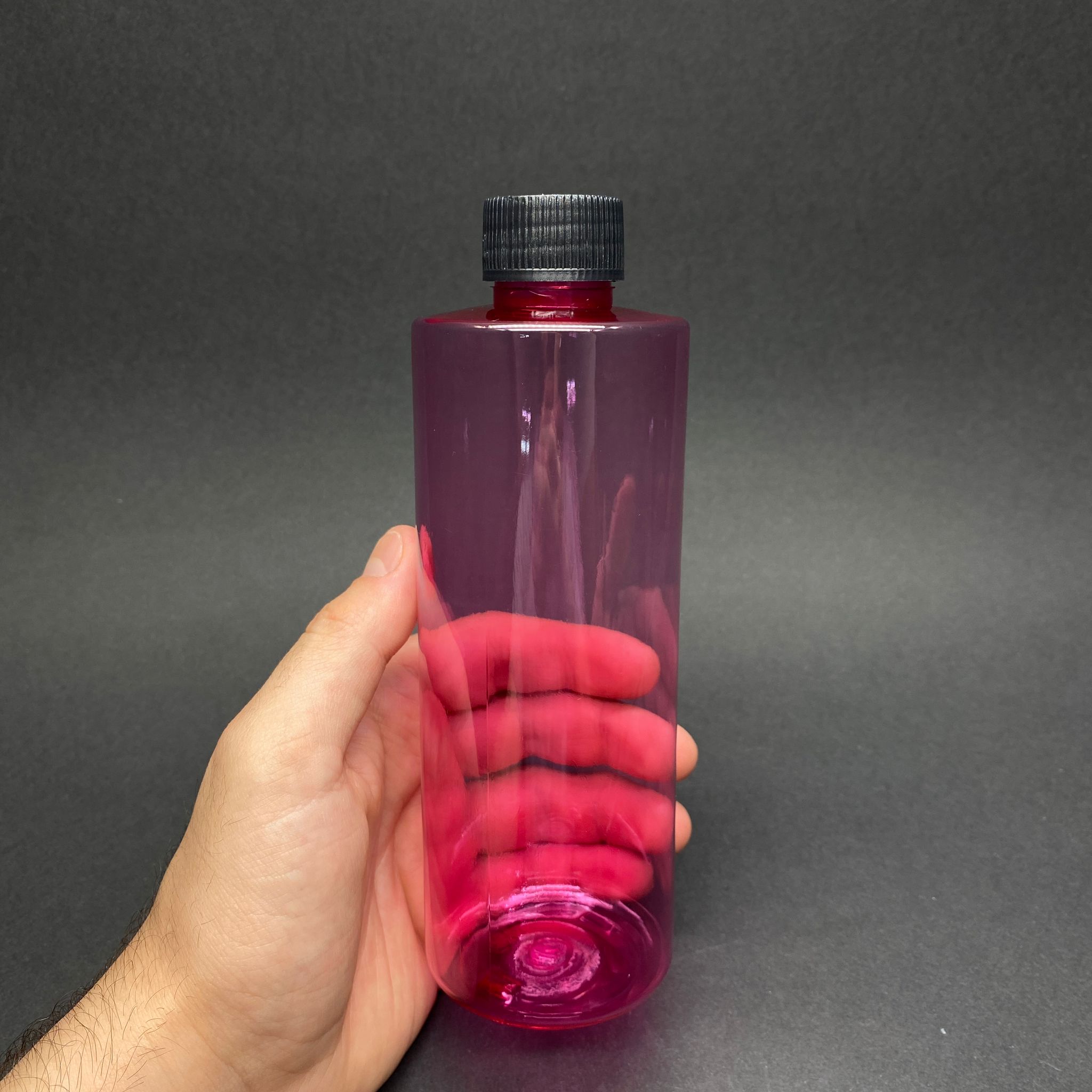 400 CC PEMBE PET ŞİŞE - SİYAH CONTALI KAPAKLI - 400 ML KALIN PLASTİK ŞİŞE