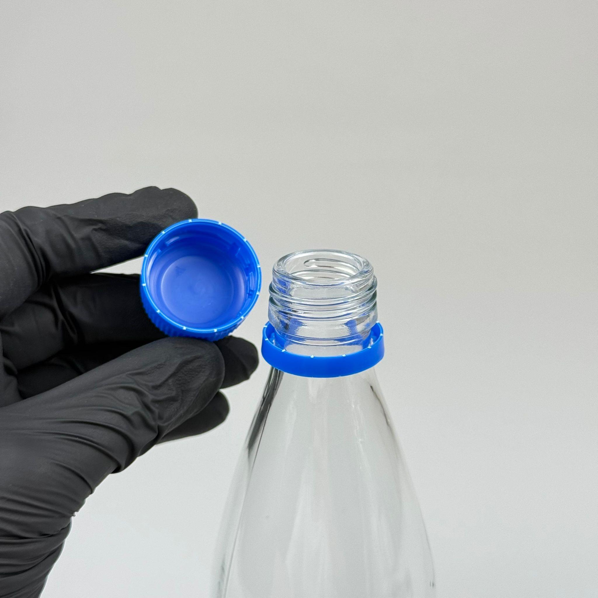 330 CC CAM ŞİŞE - MAVİ KİLİTLİ KAPAKLI - 330 ML CAM ŞİŞE