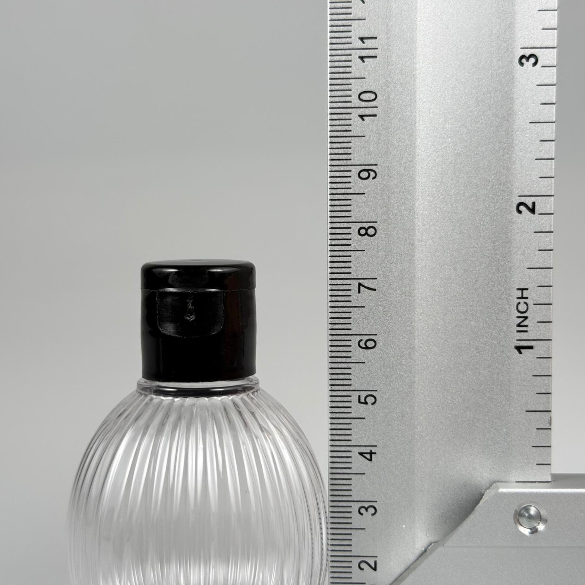 50 CC TOP ÇİZGİLİ DESENLİ 18 MM SİYAH FLİPTOP KAPAKLI PET ŞİŞE - 50 ML TOP MODEL ÇİZGİLİ FLİPTOP KAPAKLI PLASTİK ŞİŞE
