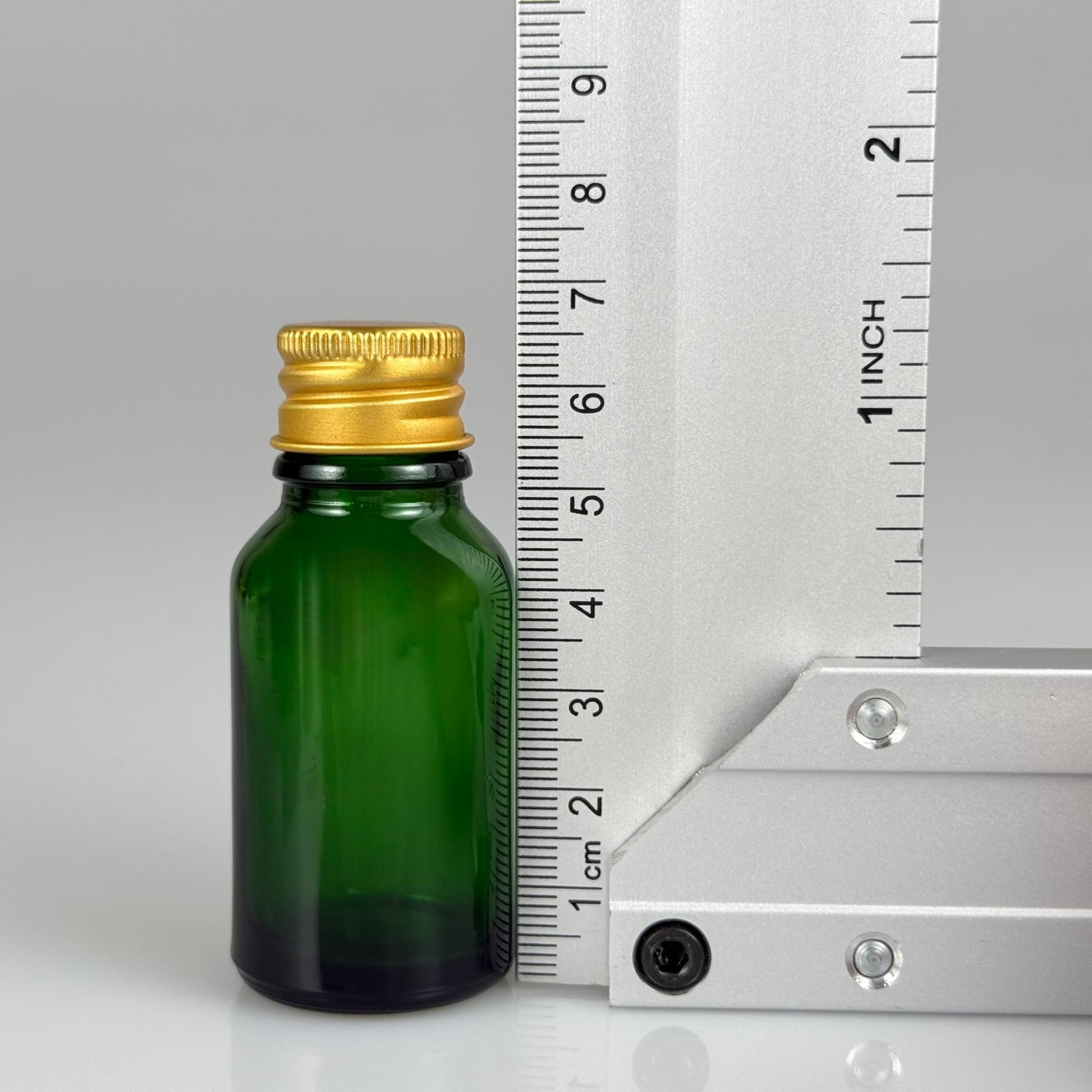 15 CC YEŞİL CAM ŞİŞE + KÖPÜK CONTALI GOLD ALÜMİNYUM METAL KAPAKLI + KOLONYA TIPALI TAKIM - 15 ML YEŞİL CAM ŞİŞE