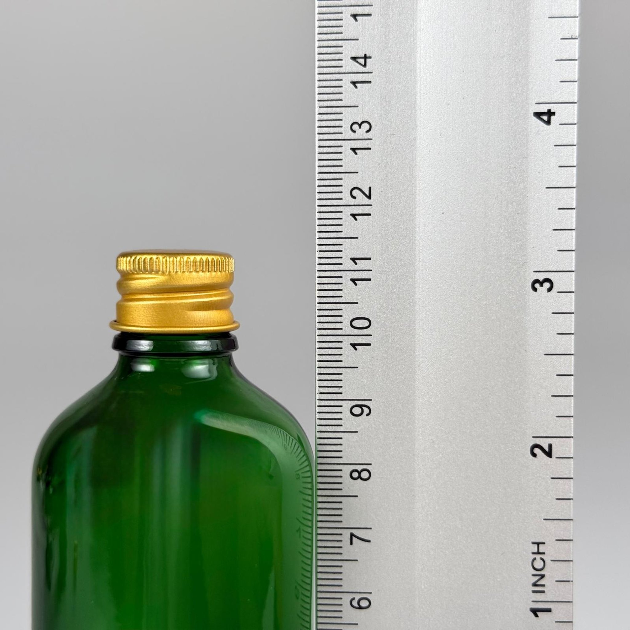 100 CC YEŞİL CAM ŞİŞE + KÖPÜK CONTALI GOLD ALÜMİNYUM METAL KAPAKLI + KÖR TIPALI TAKIM - 100 ML YEŞİL CAM ŞİŞE