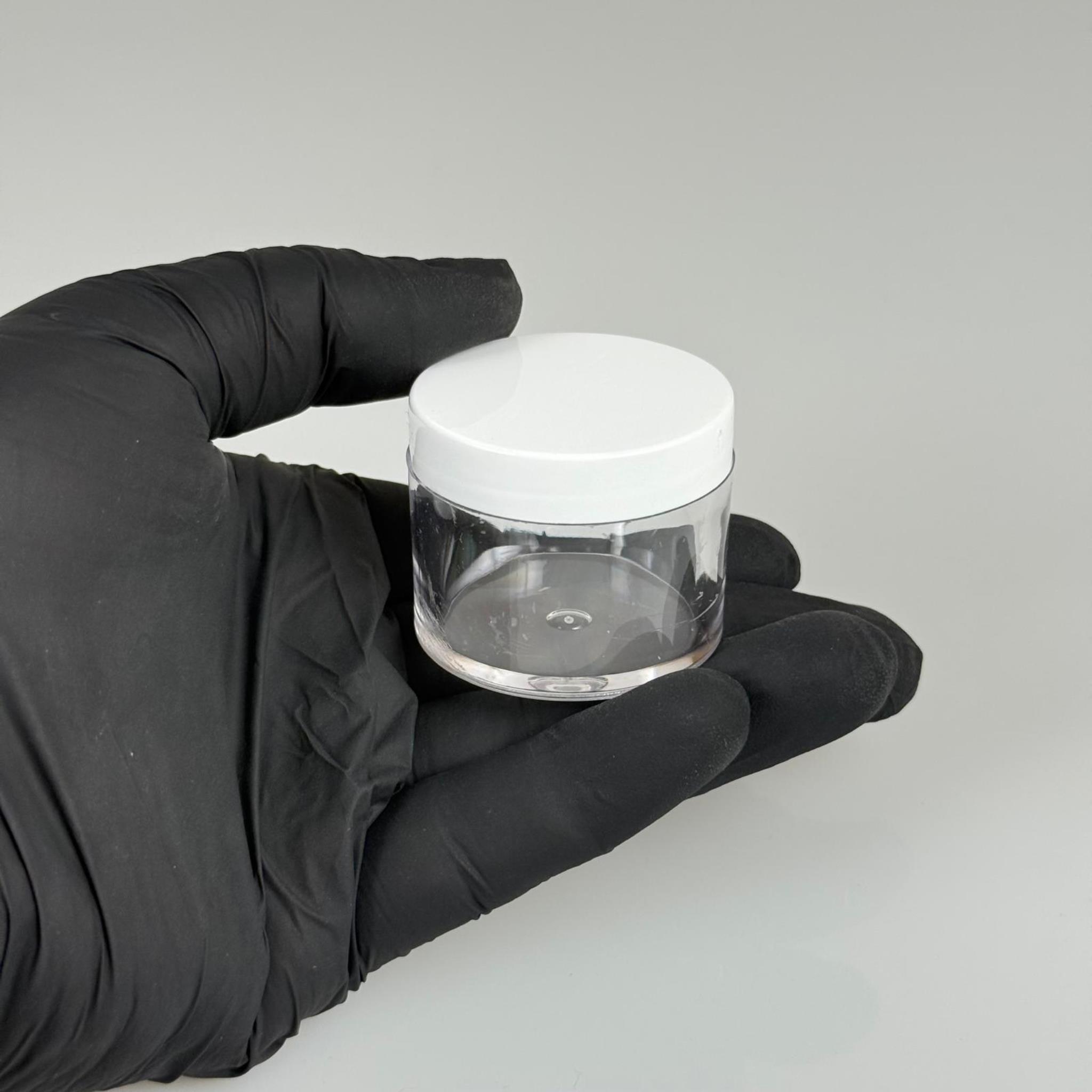 20 CC KRİSTAL KAVANOZ - BEYAZ KAPAKLI + KENDİNDEN YAPIŞKANLI KÖPÜK CONTALI - 20 ML KREM KAVANOZ KALIN ŞEFFAF PLASTİK MİKA AKRİLİK