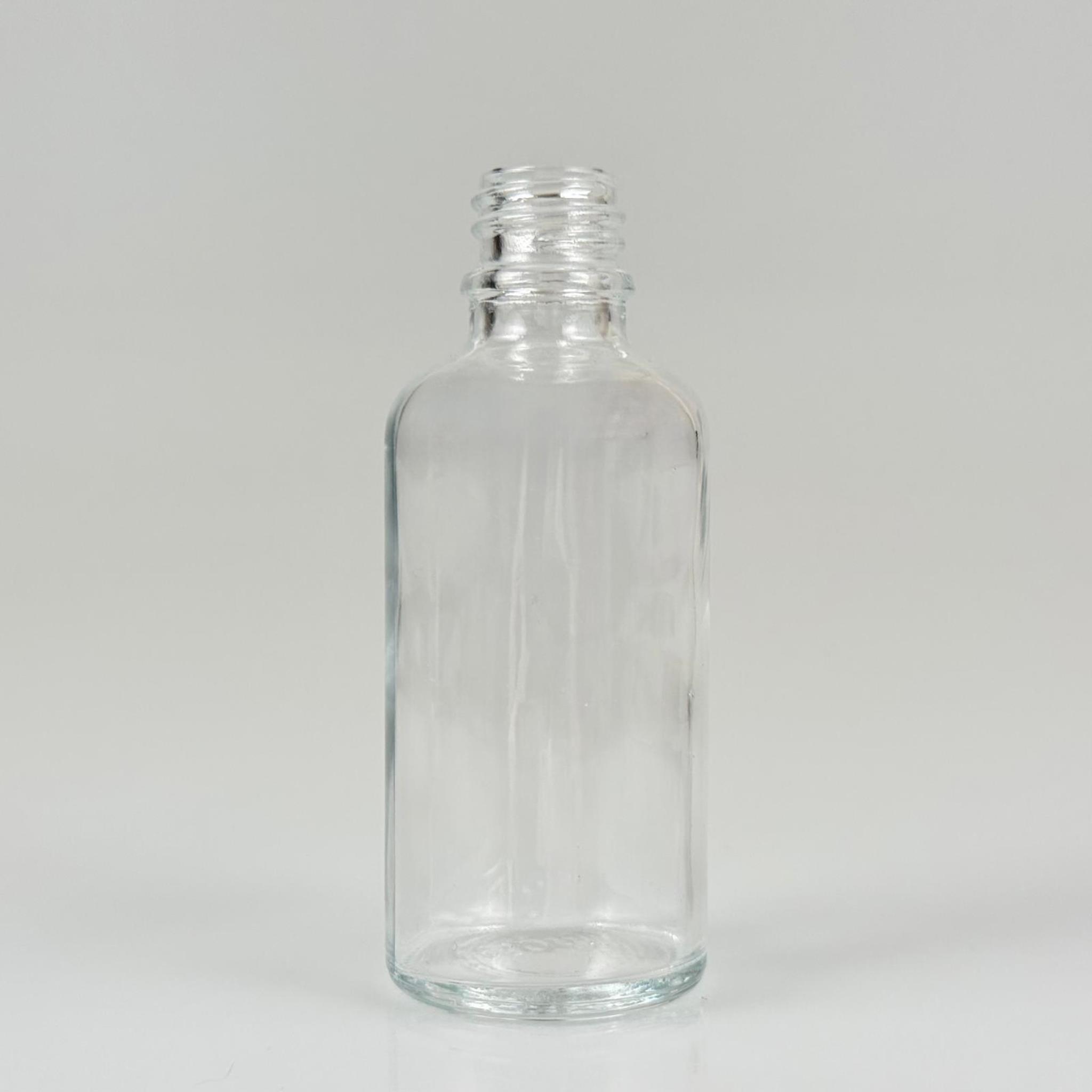 50 CC ŞEFFAF CAM ŞİŞE KAPAKSIZ (18 AĞIZ) - 50 ML CAM ŞİŞE