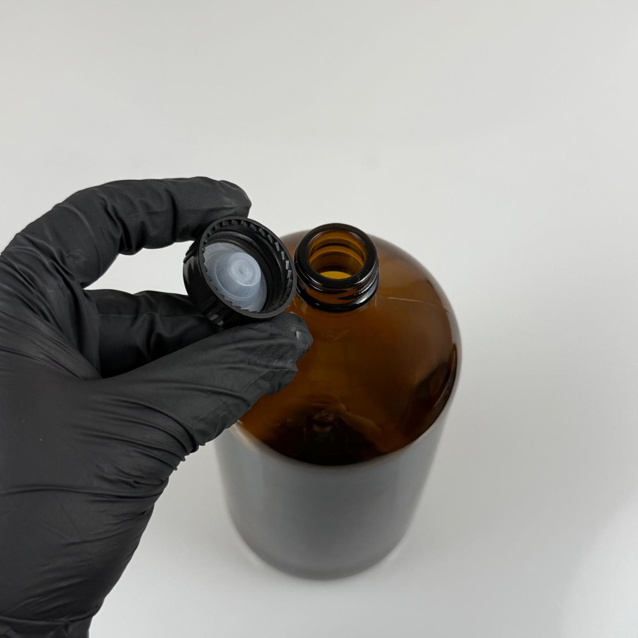 1 LT KAHVERENGİ ECZA ŞİŞESİ - SİYAH BOSTON KAPAK - 1000 CC AMBER KÜT BOYUNLU CAM İLAÇ ŞİŞESİ - BOŞ ŞURUP ŞİŞELERİ