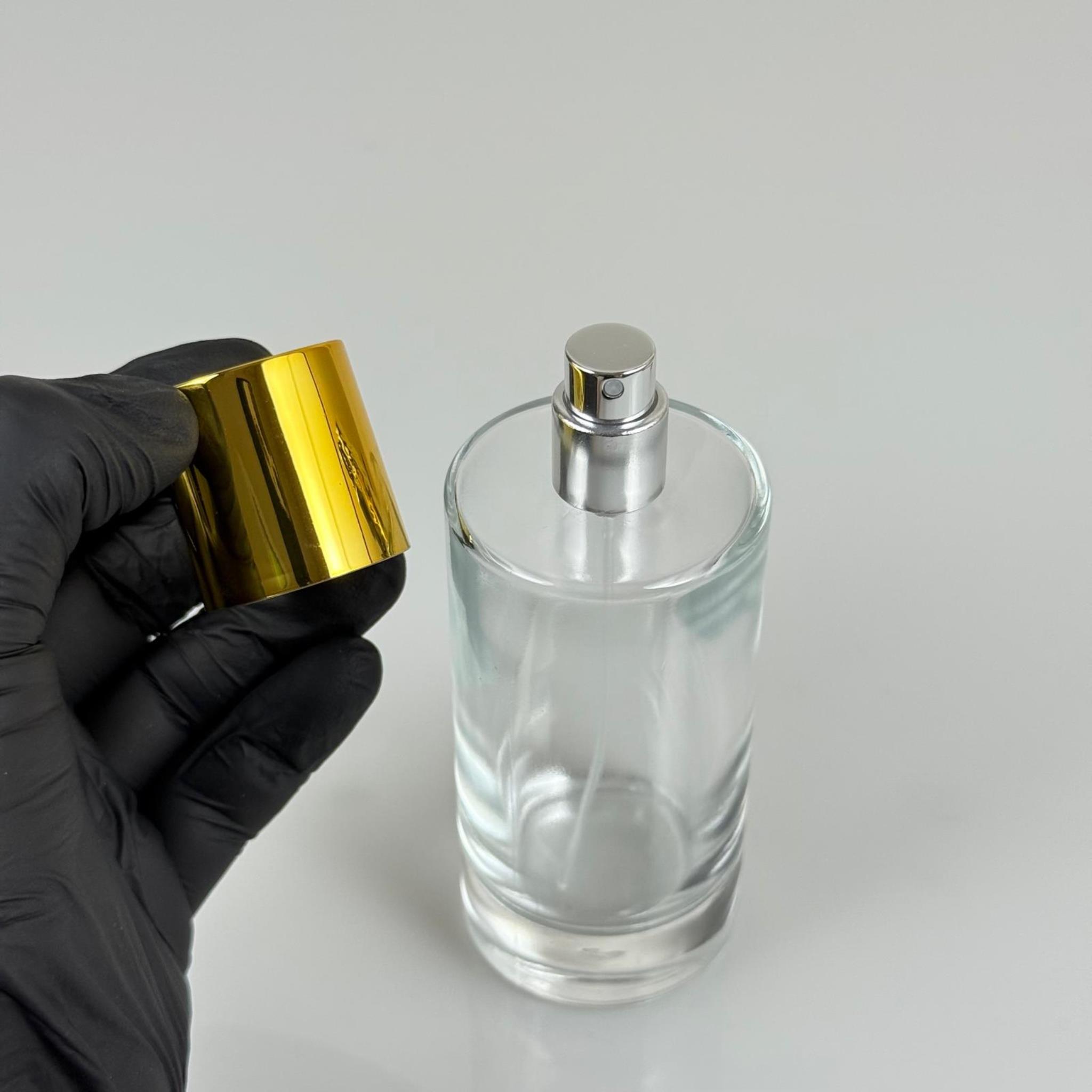100 ML SİLİNDİR MODEL SAVAGE PARFÜM ŞİŞESİ - GÜMÜŞ METAL SPREYLİ + GOLD GENİŞ KAPAKLI (AĞIZ 15 MM GEÇME KOLAY KAPAMA)