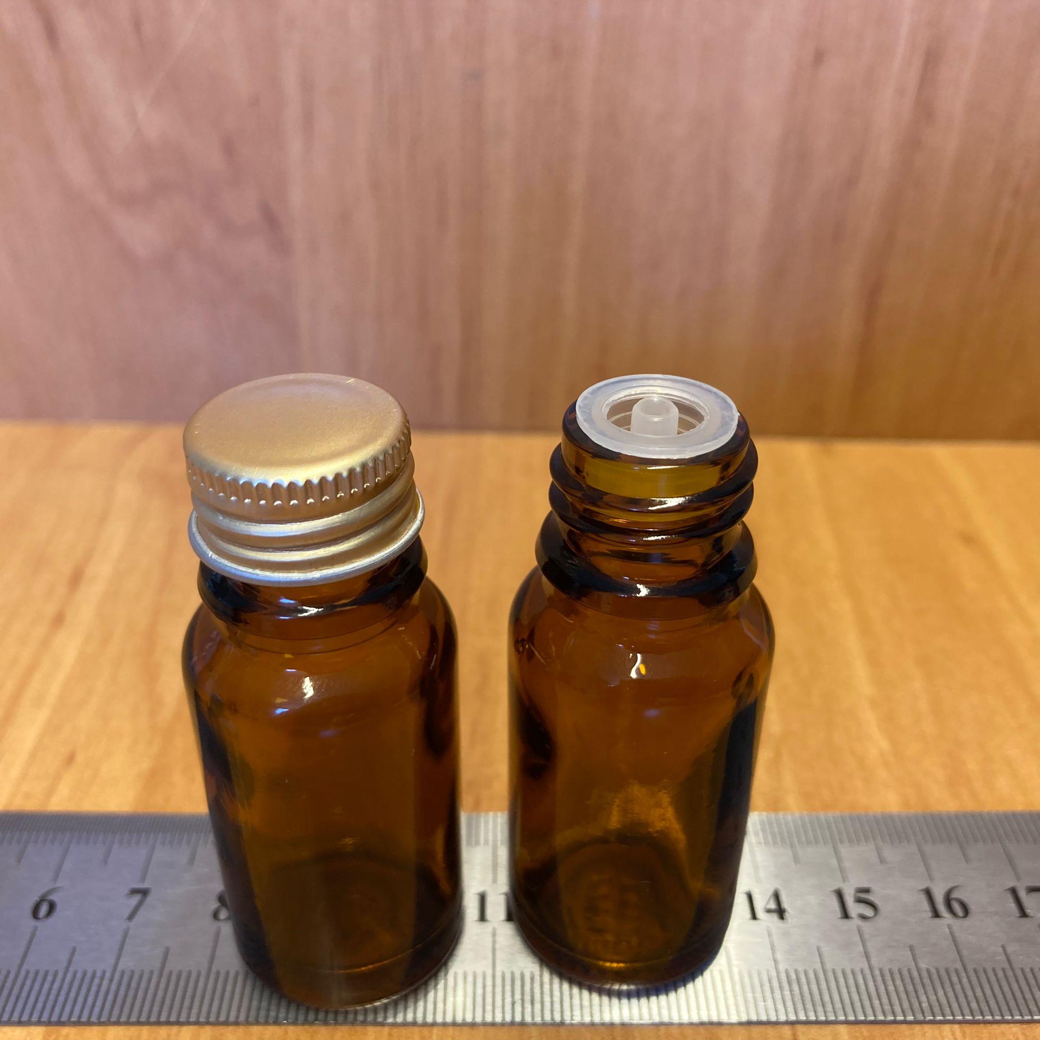 10 CC AMBER İÇTEN DAMLALIKLI - GOLD METAL KAPAKLI CAM ŞİŞE - 10 ML KOLONYA TIPALI CAM ŞİŞE