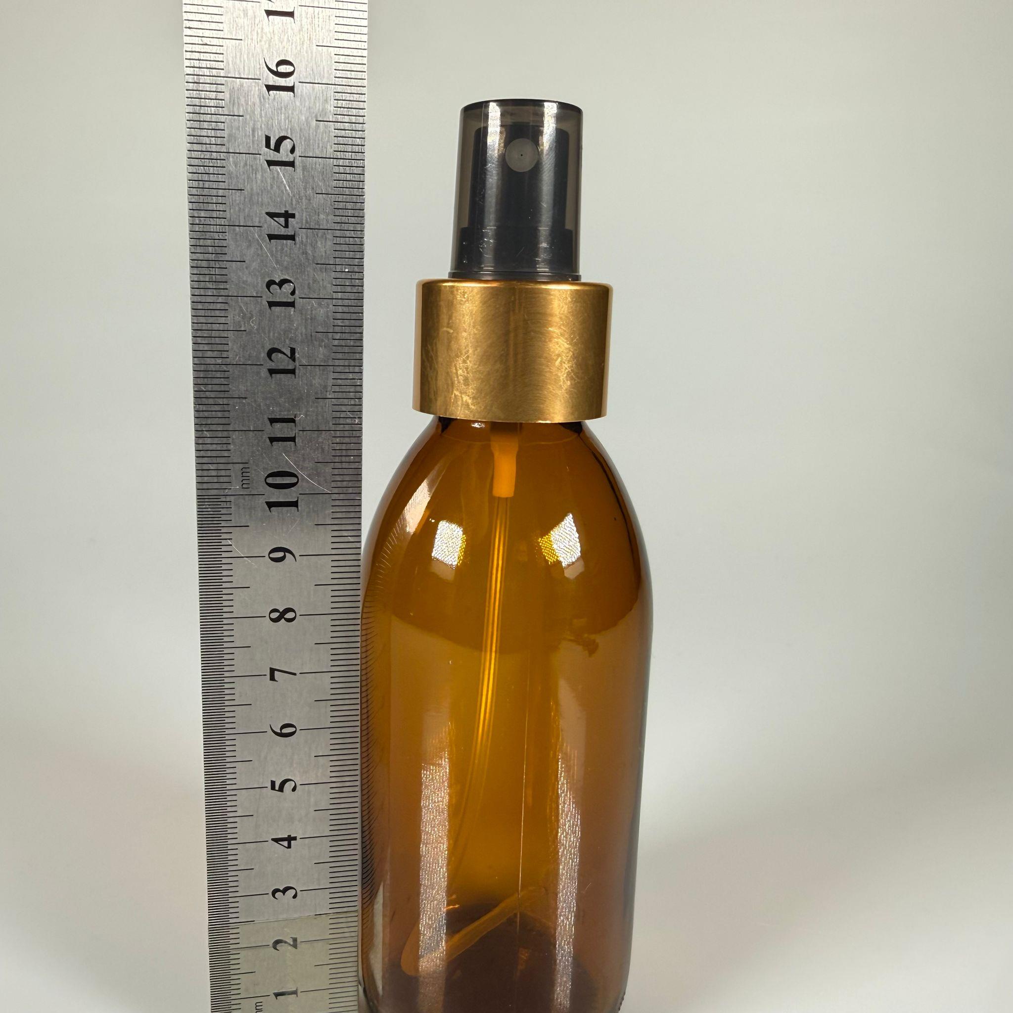 160 CC AMBER GOLD SPREY BAŞLIKLI CAM ŞİŞE - 160 ML KAHVERENGİ FISFIS KAPAKLI ŞİŞE