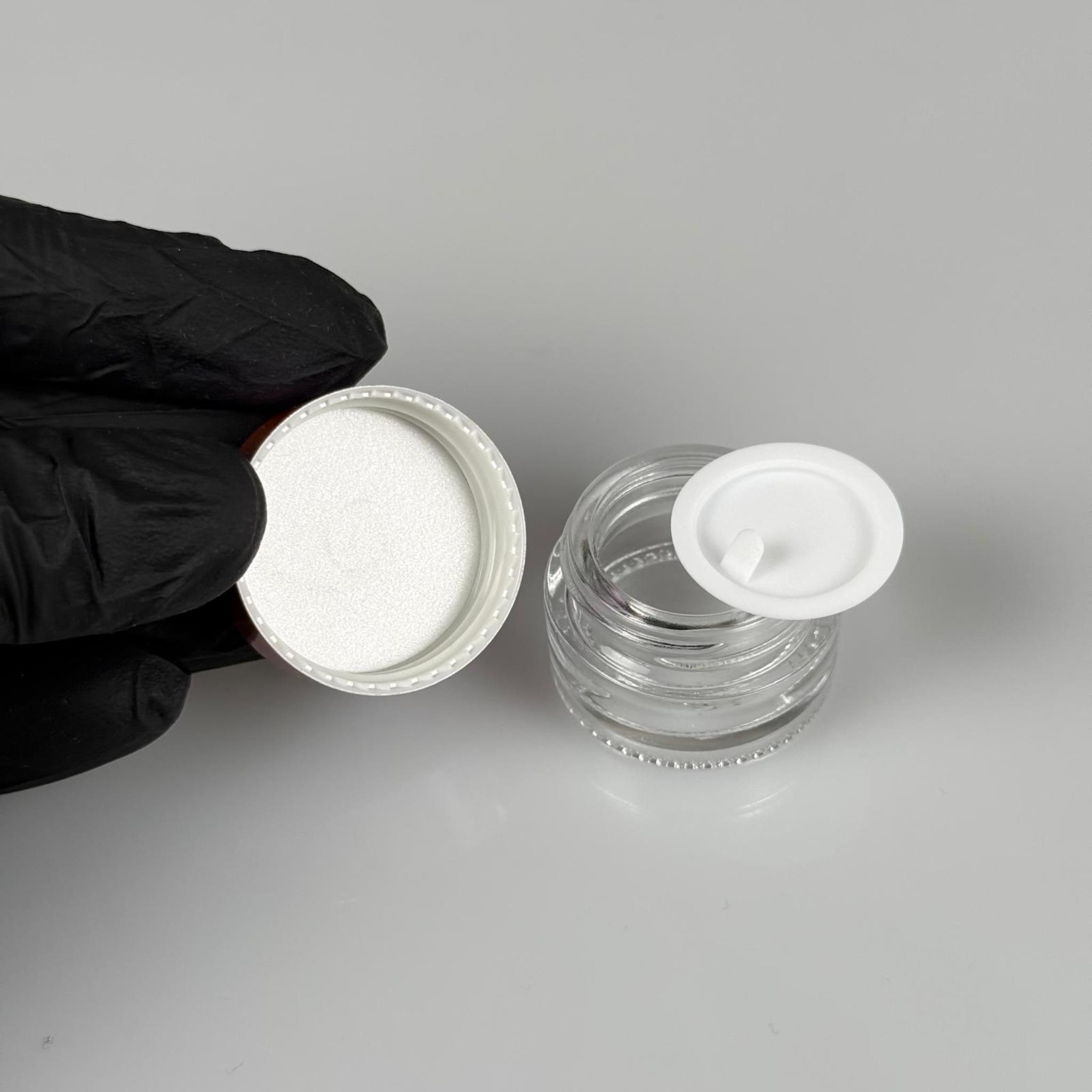 5 CC ŞEFFAF CAM KREM KAVANOZU + ROSE KAPAK + İÇ TIPA   - 5 ML Kozmetik ve Bakım Ürünleri İçin Cam Kavanozları
