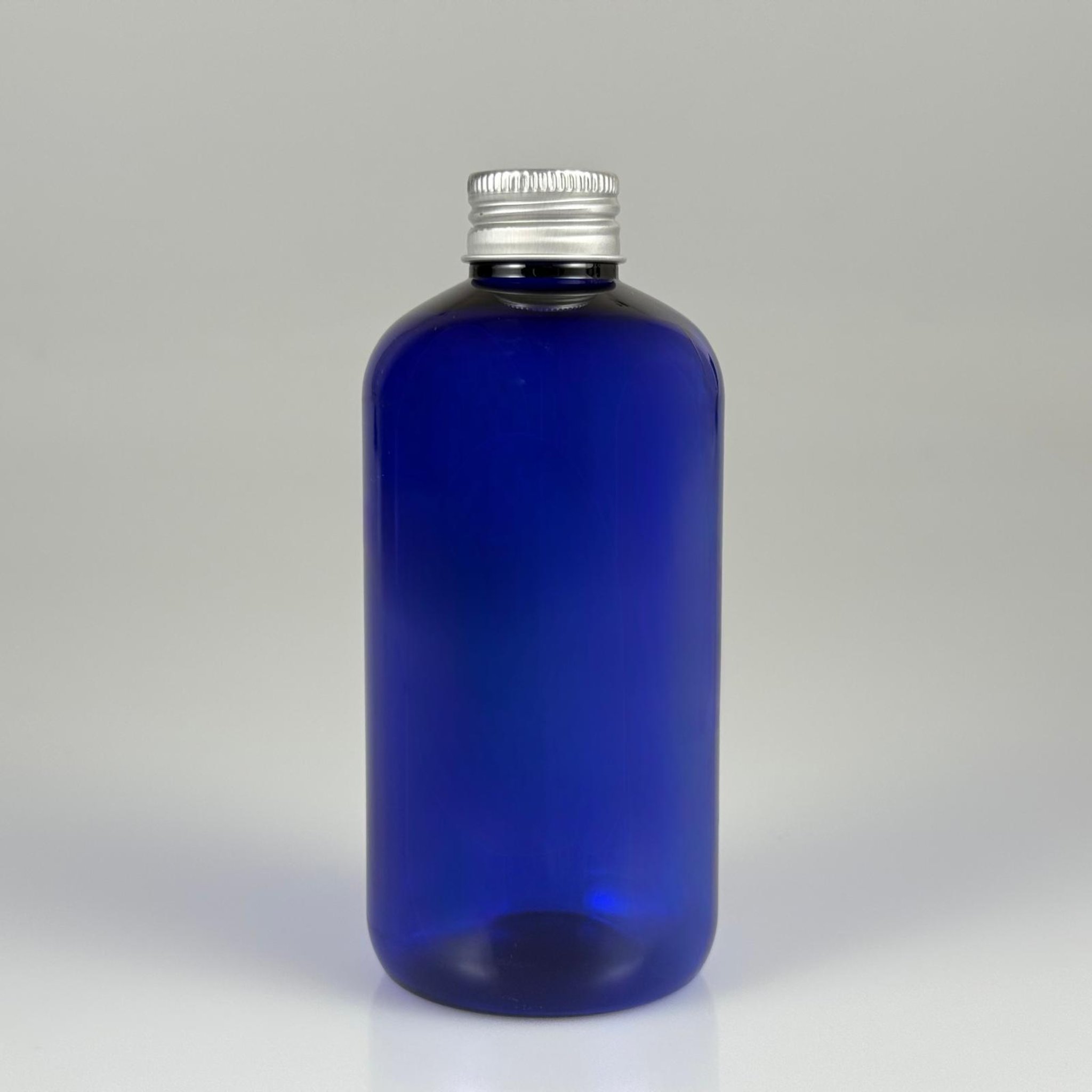 250 CC MAVİ PLASTİK ŞİŞE ZEYNEP MODEL ( 24 AĞIZ ) + KÖPÜK CONTALI GÜMÜŞ METAL ALÜMİNYUM KAPAKLI - 250 ML KAPAKLI MAVİ TOMBUL PET ŞİŞELER