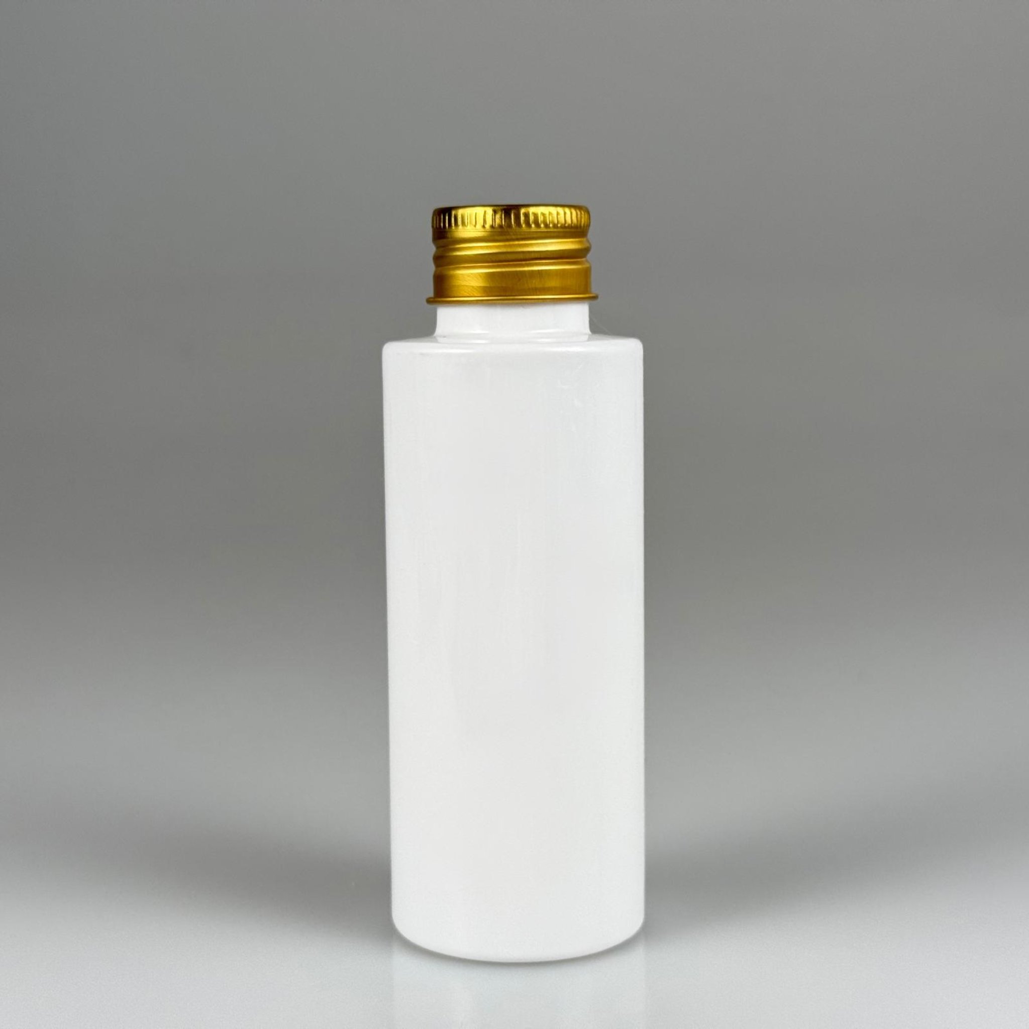 100 CC BEYAZ SİLİNDİR KESKİN KÜT MODEL SERT PET ŞİŞE ( 17 GR - 24 AĞIZ ) + KÖPÜK CONTALI GOLD METAL ALÜMİNYUM KAPAK TAKIM - 100 ML KAPAKLI BEYAZ PLASTİK ŞİŞELER